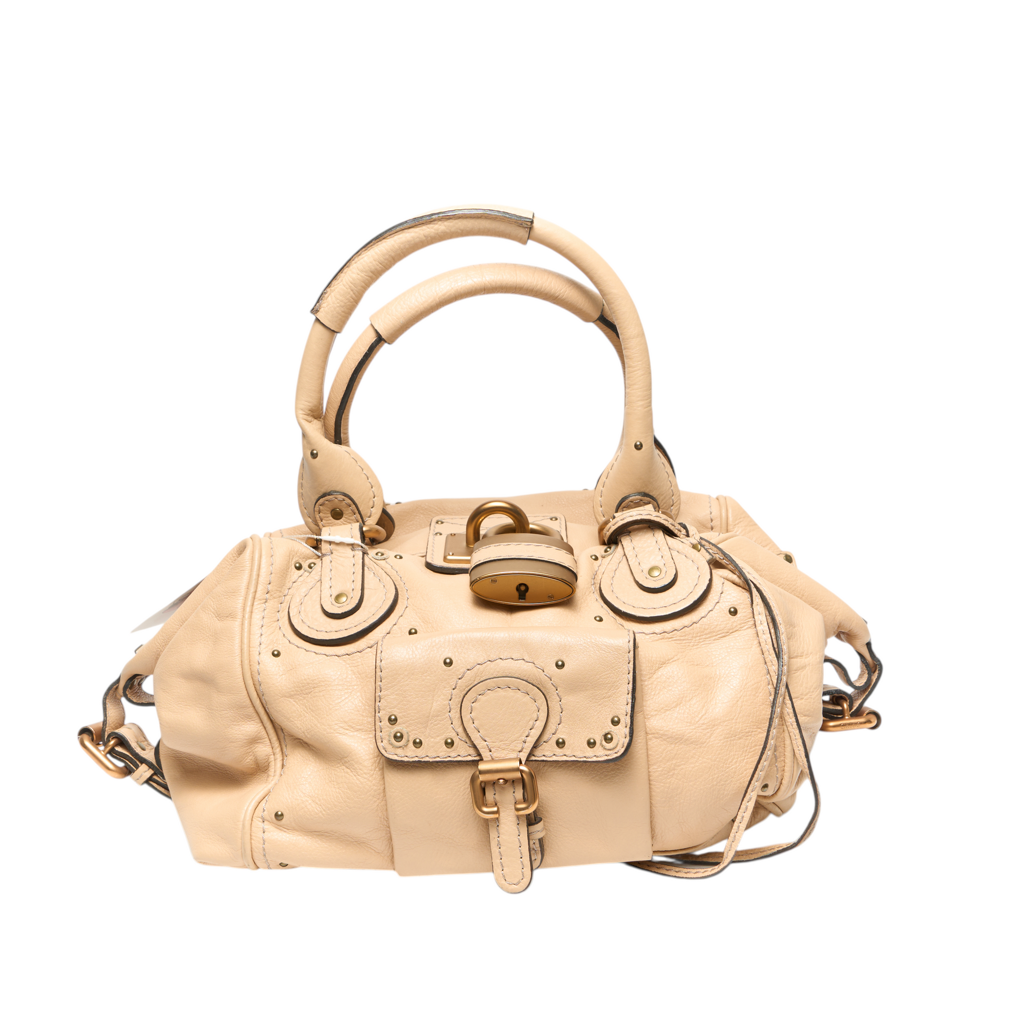 chloé 2000s cream paddington bag