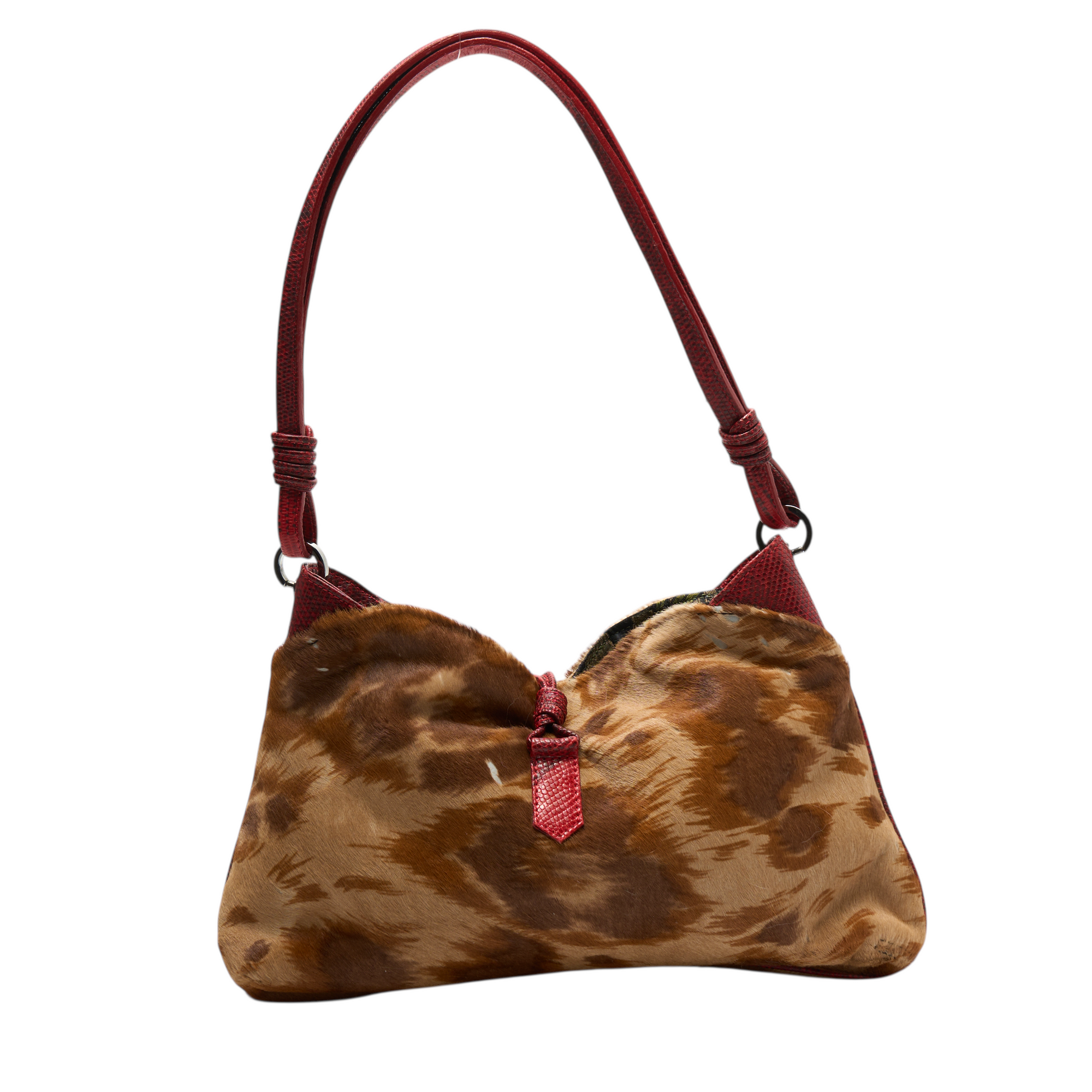 valentino 2000s pony hair shoulder bag