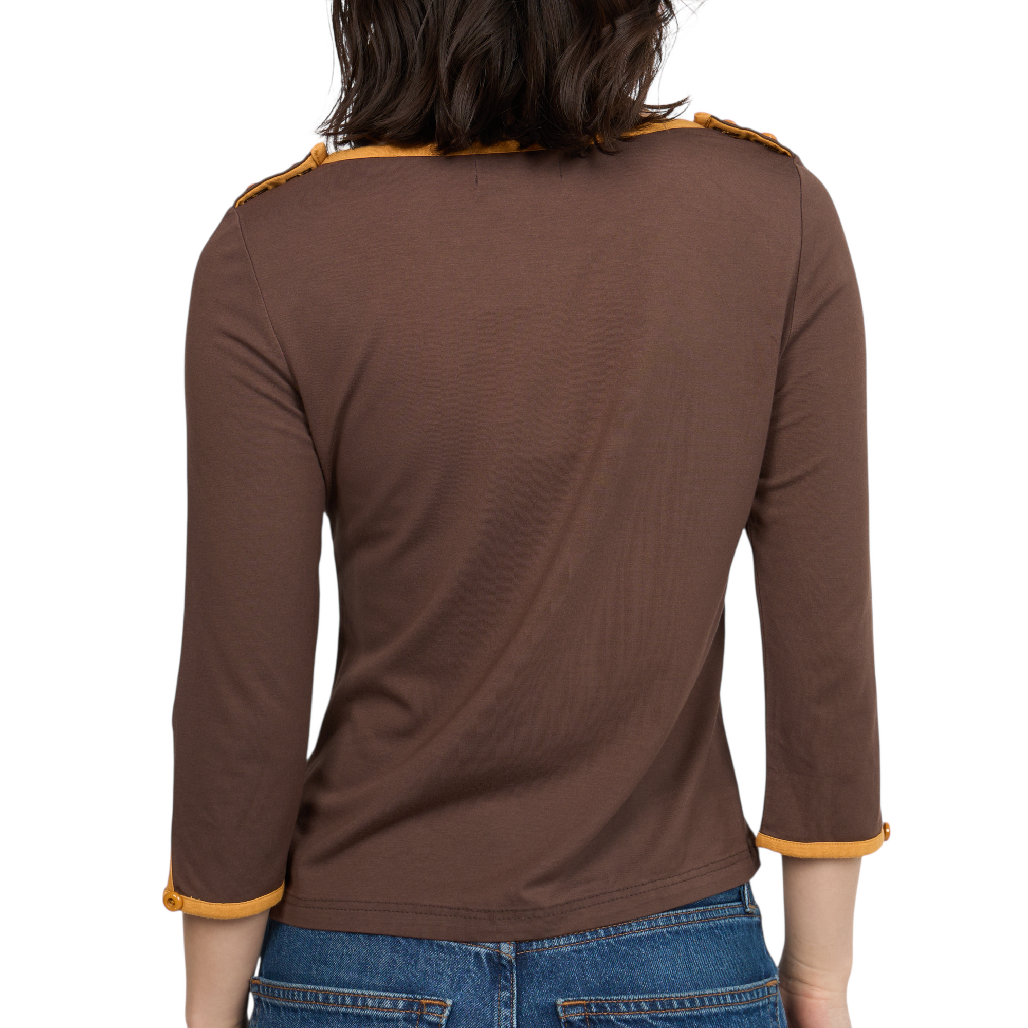 burberry brown quarter sleeve top