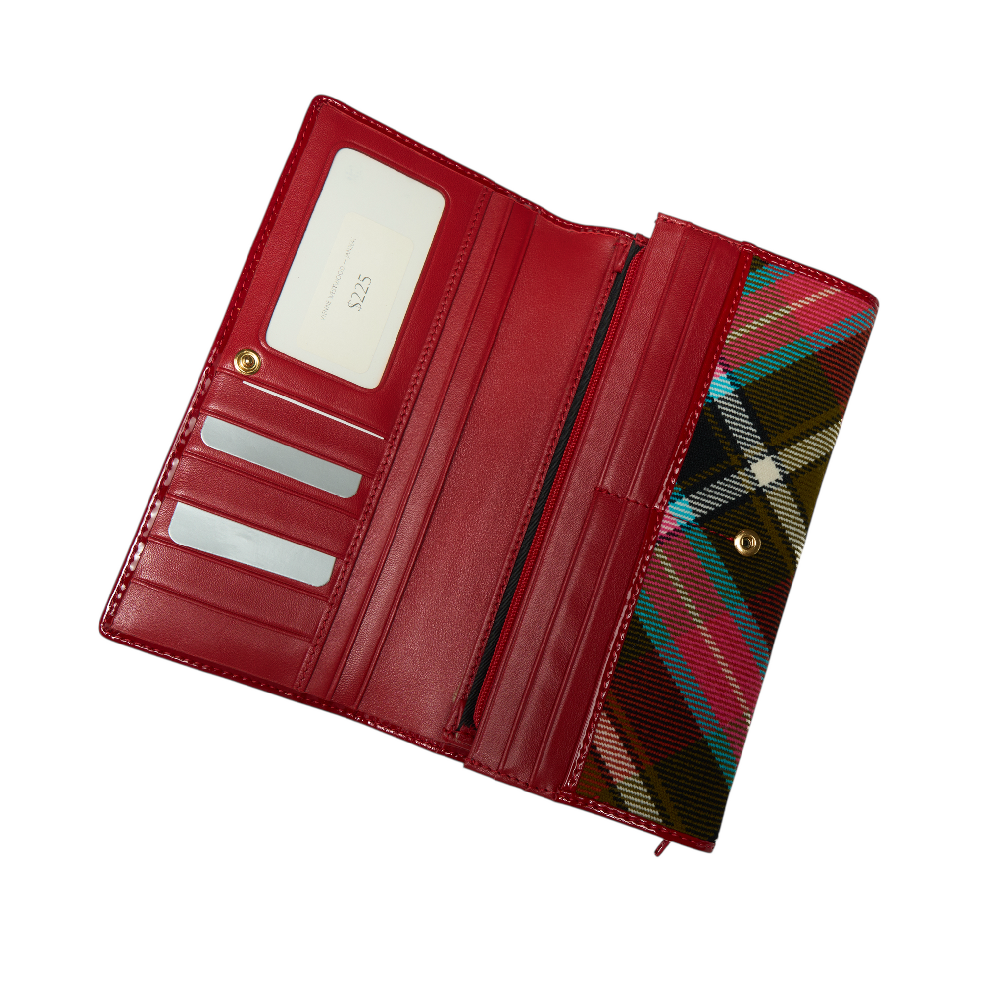 vivienne westwood plaid long wallet