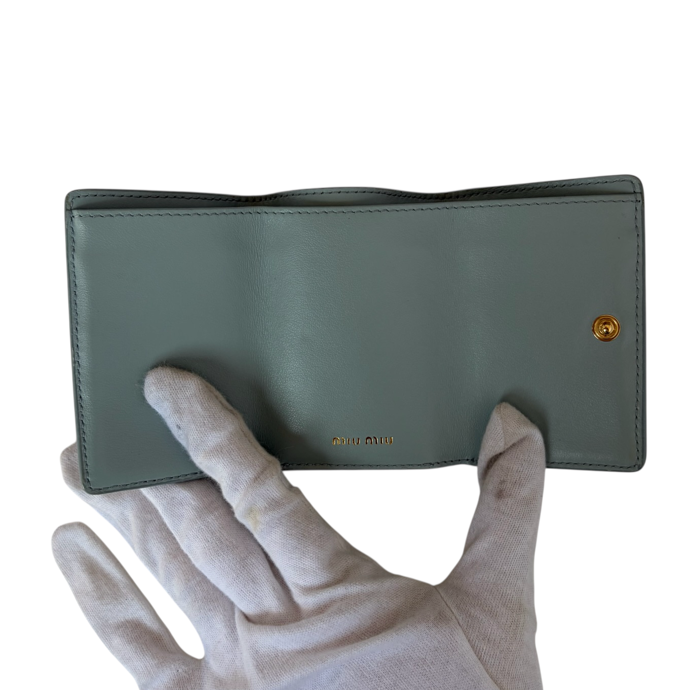 miu miu blue heart wallet