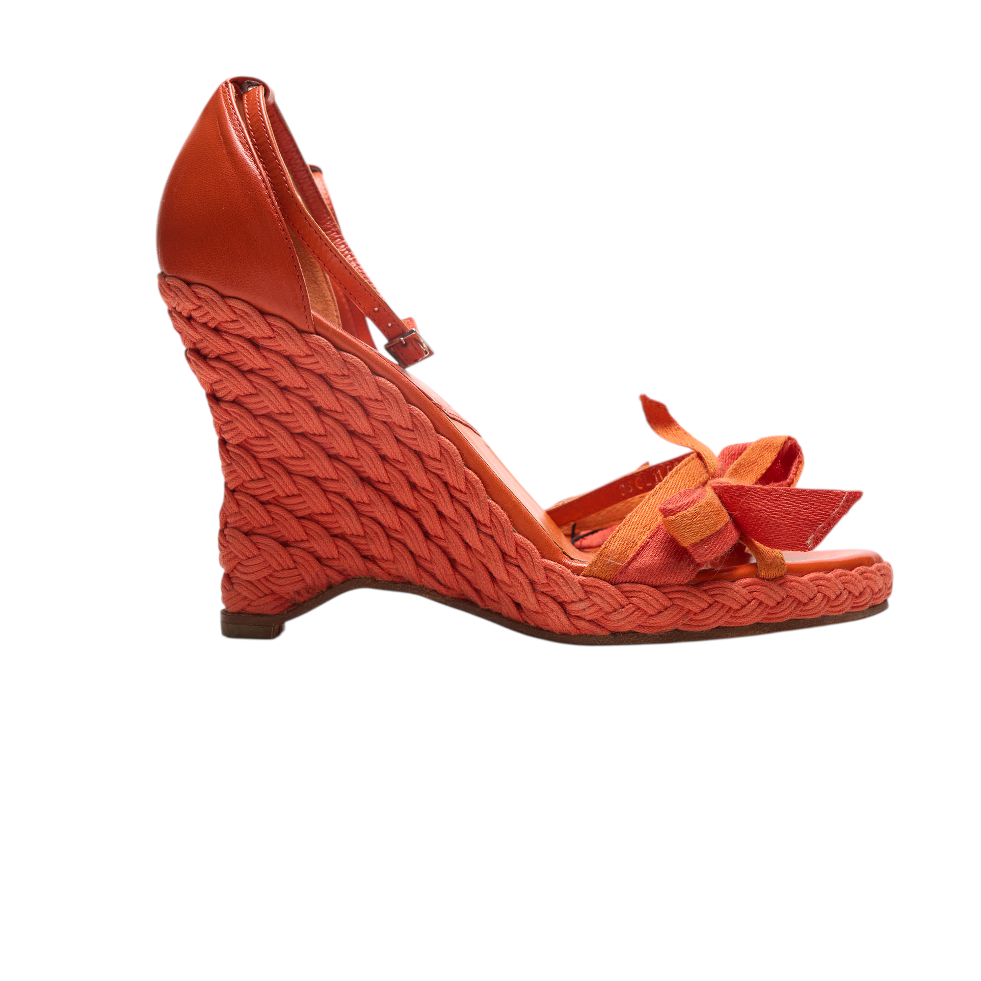 christian dior 2000s orange wedge heels