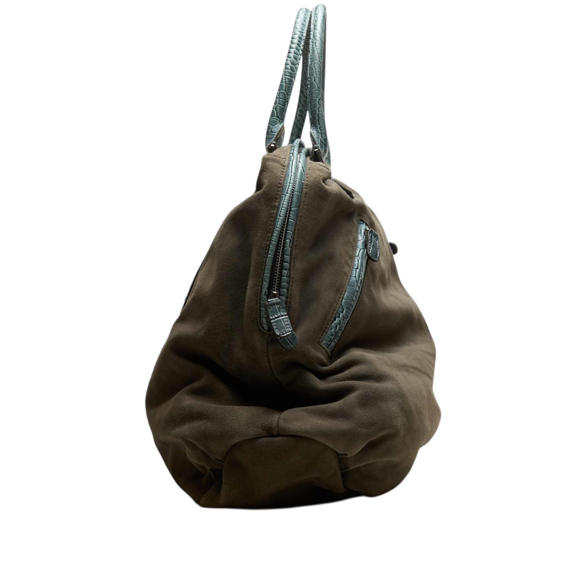 muta gray suede 8 bag