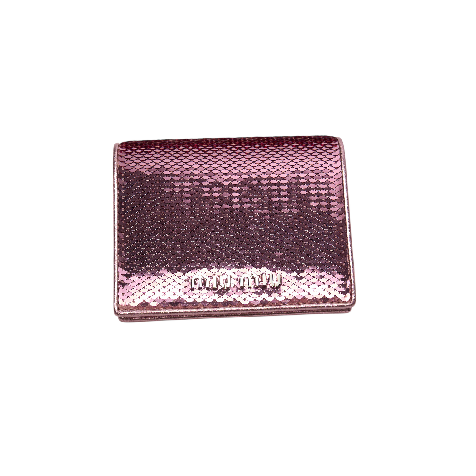 miu miu pink sequin wallet