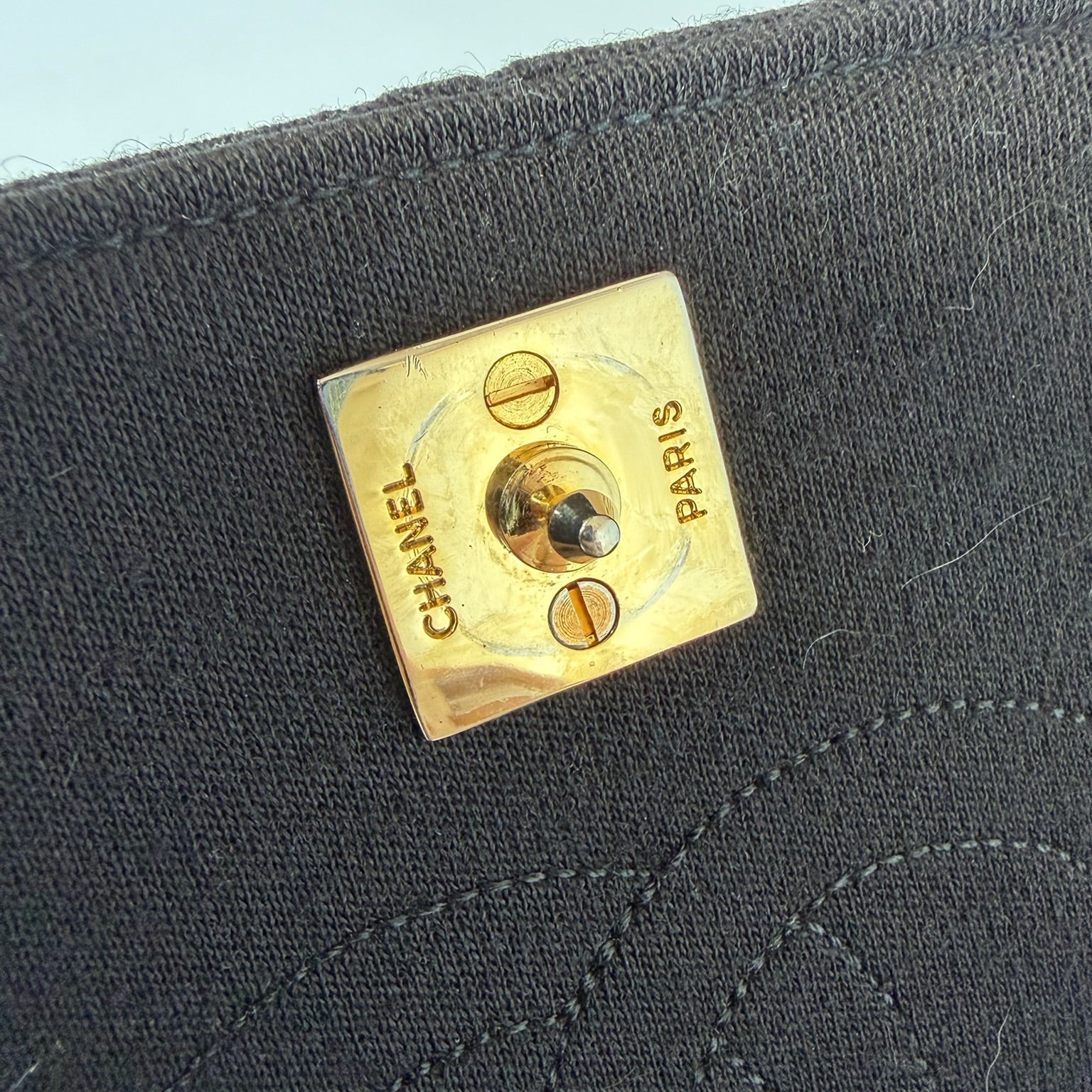 chanel 2000s black canvas wallet on chain bag