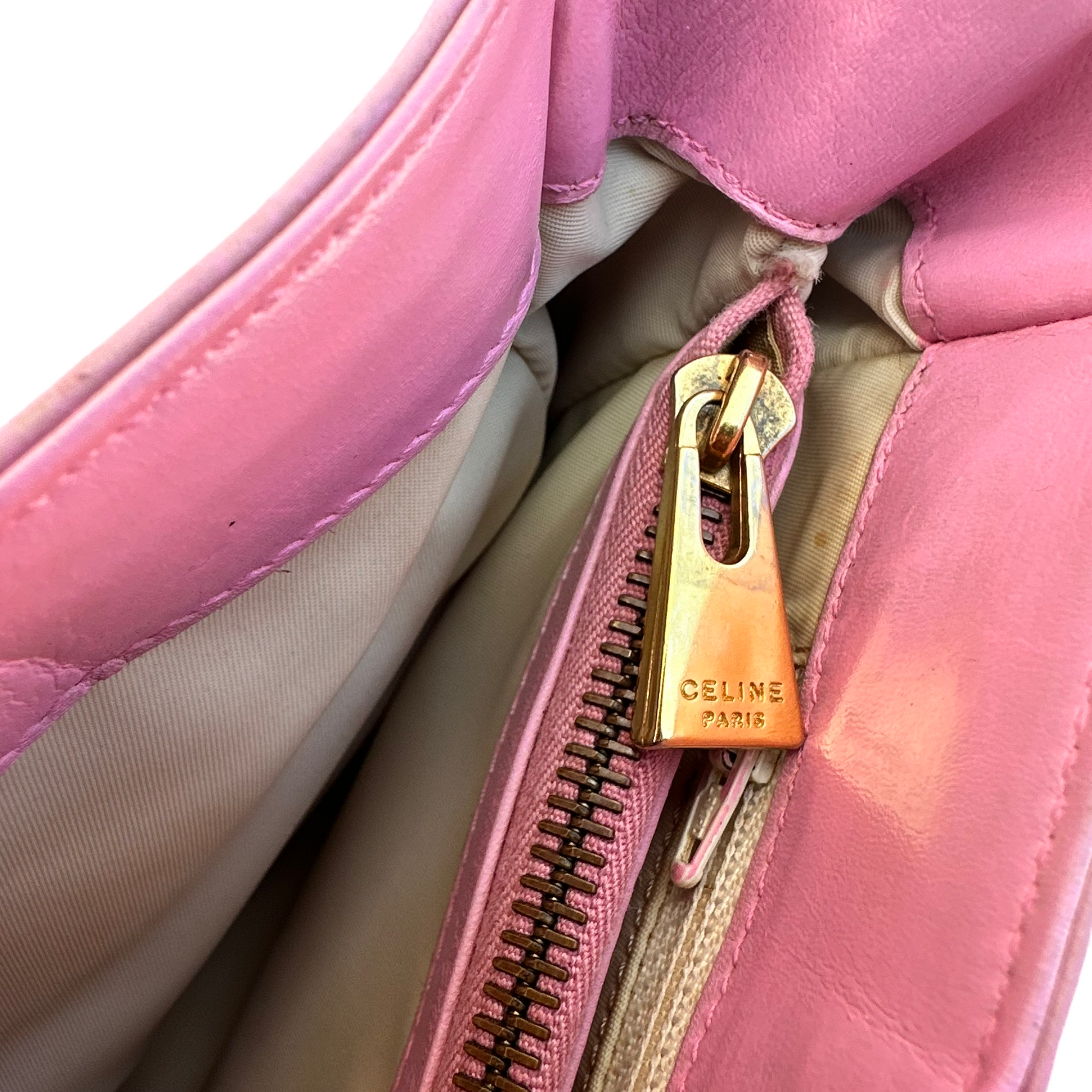 celine 2010s pink shoulder bag