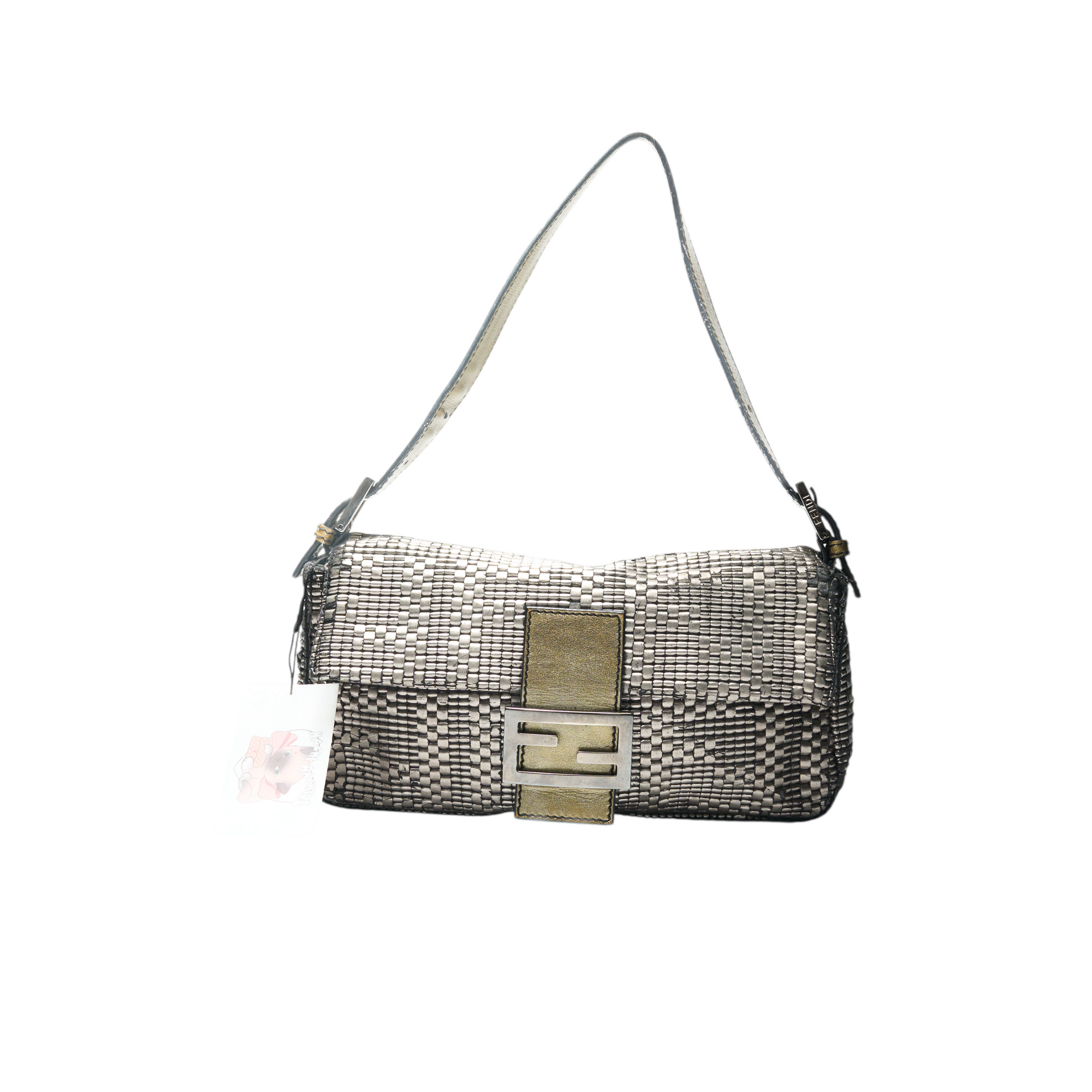 fendi 2000s silver baguette bag