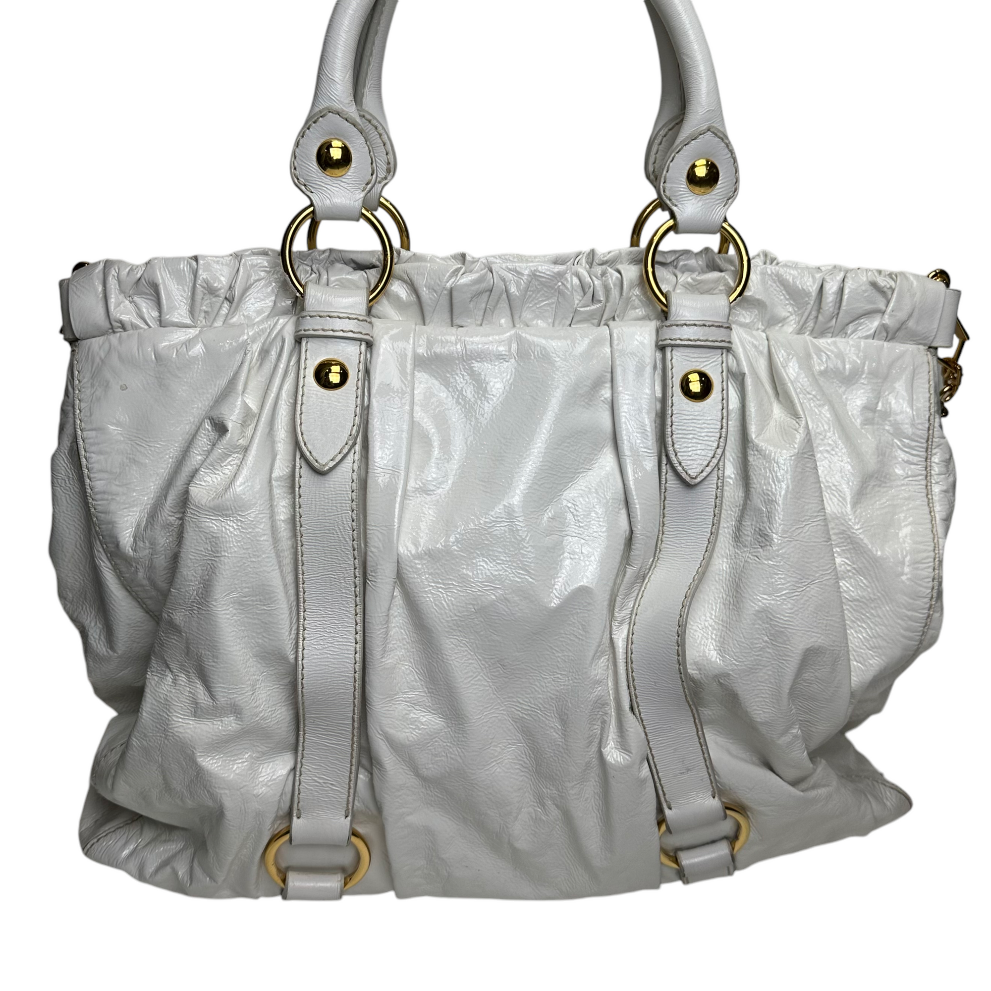 miu miu white vitello shoulder bag