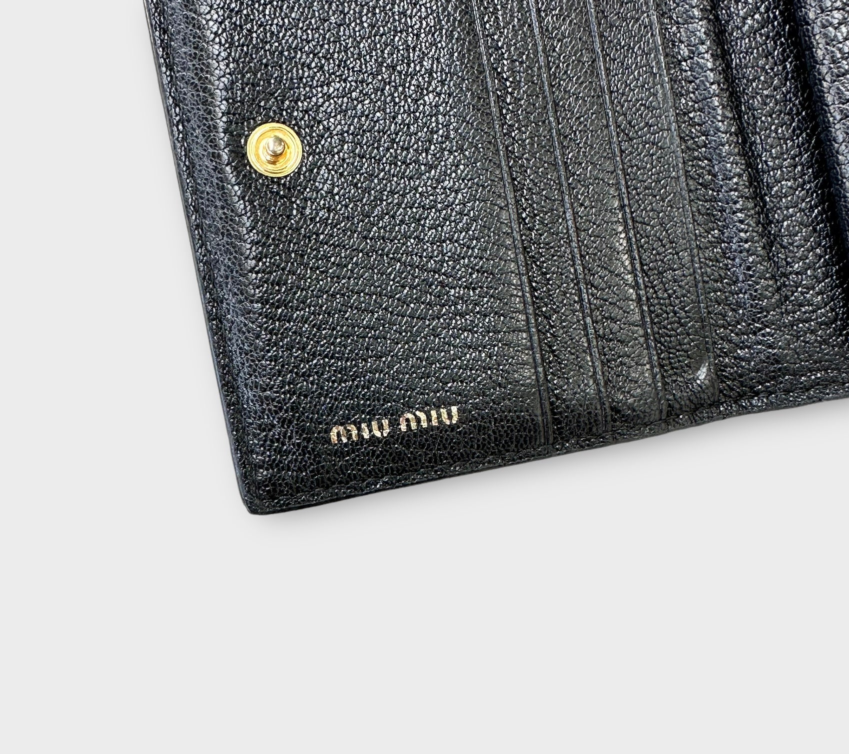 miu miu black bow wallet