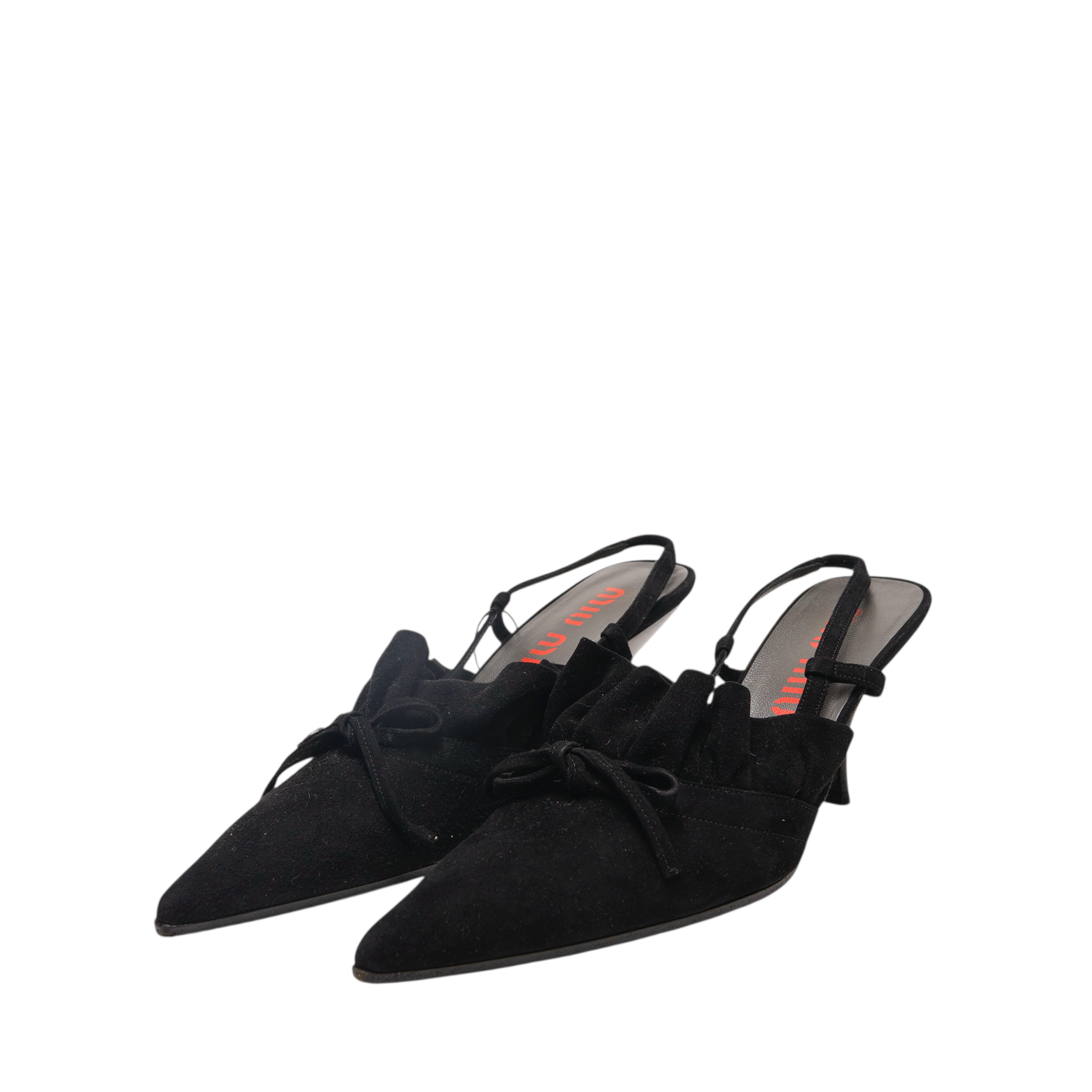 miu miu 2000s black bow heels