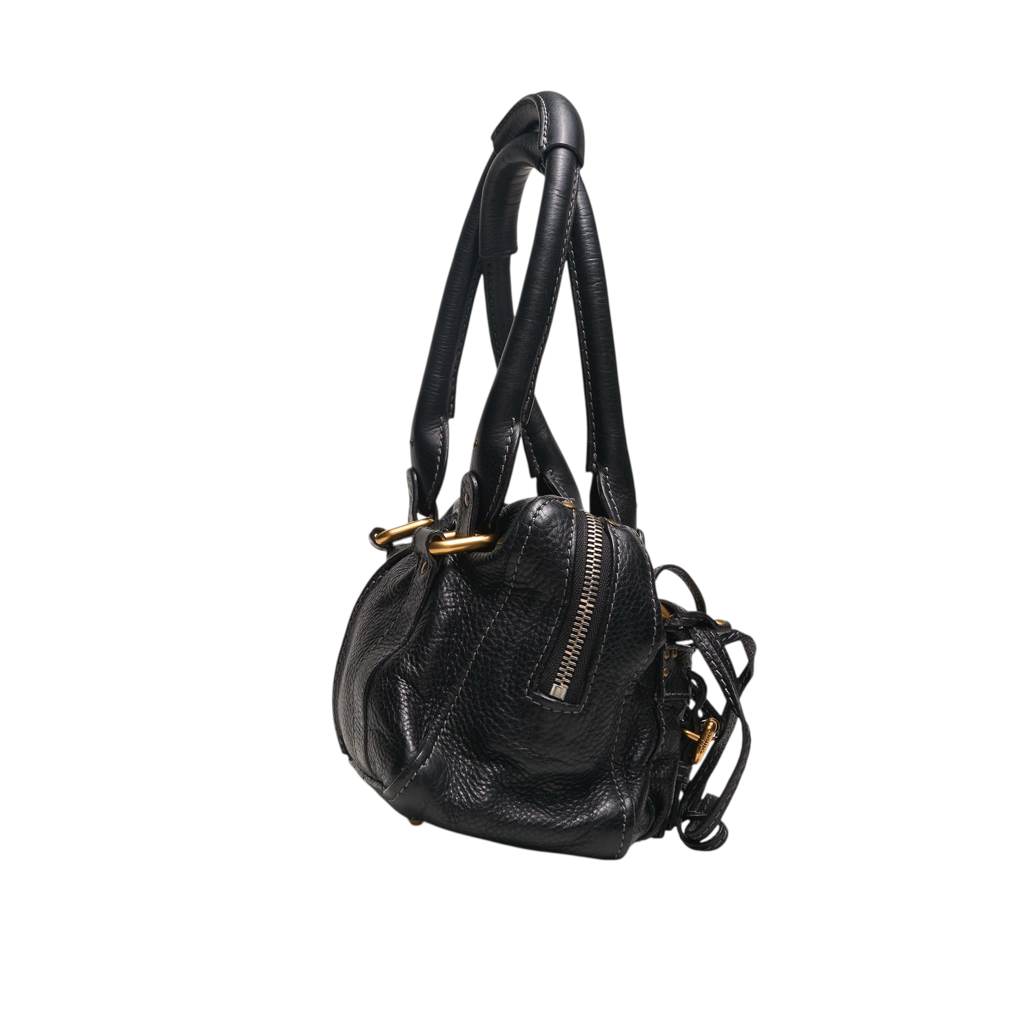 chloé 2000s black small paddington bag