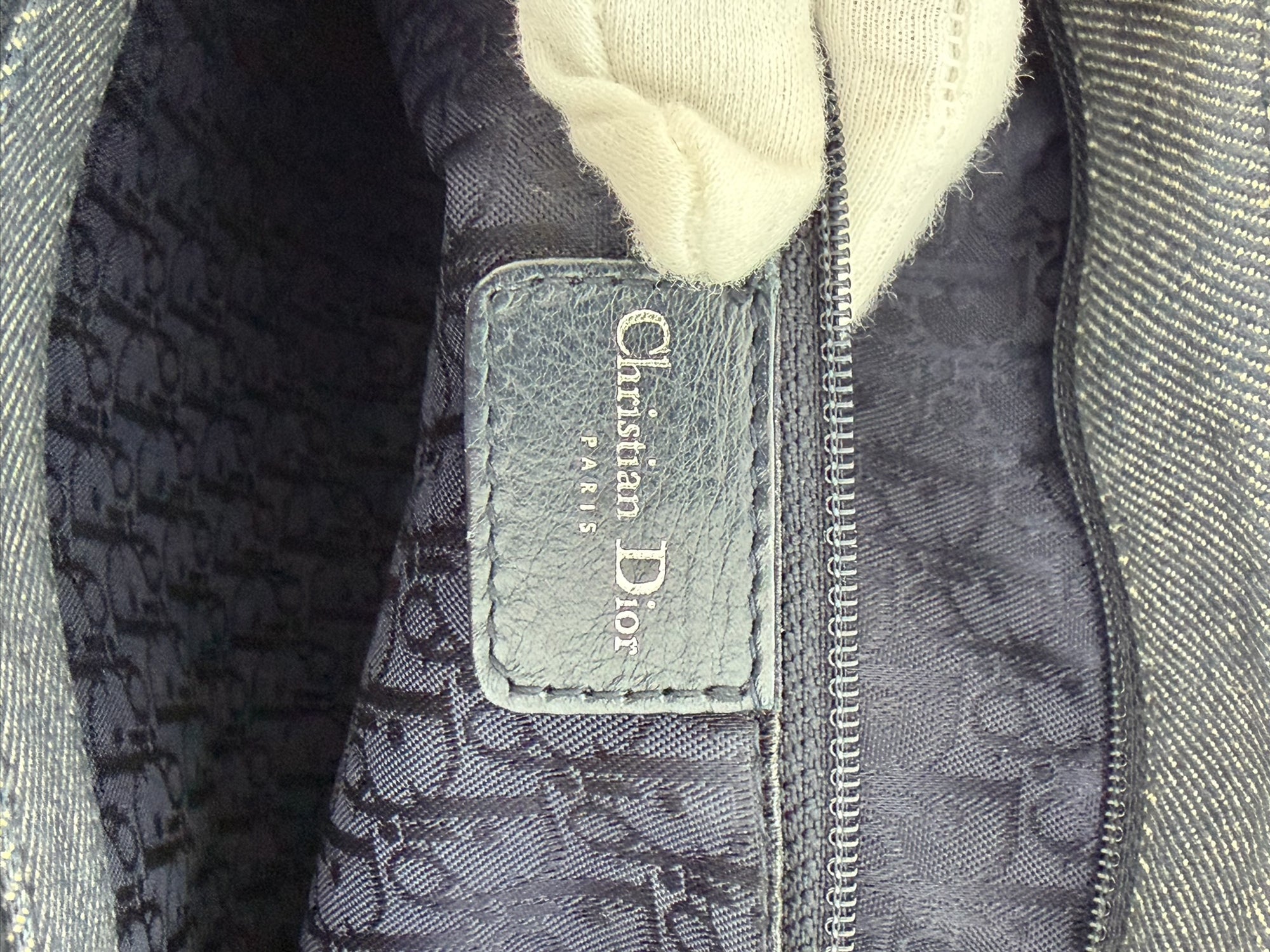 christian dior 2000s denim tote bag