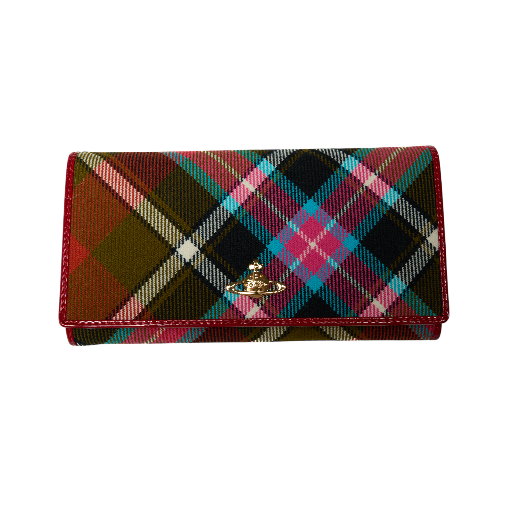 vivienne westwood plaid long wallet