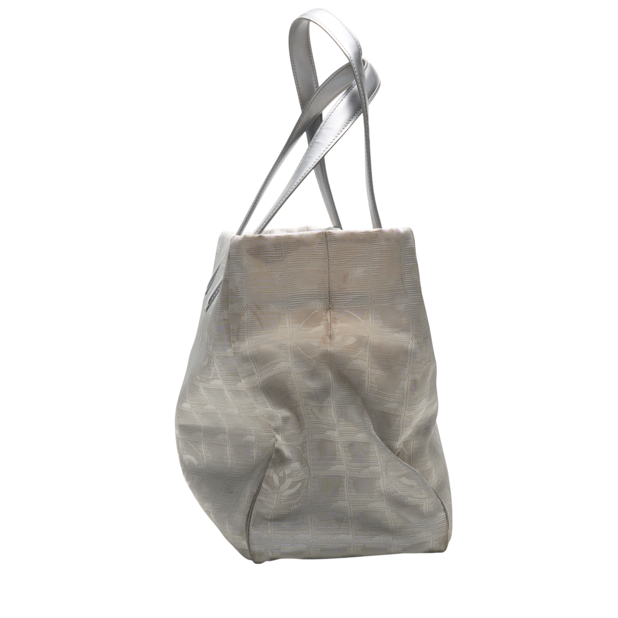 chanel 2000s gray travel ligne tote bag