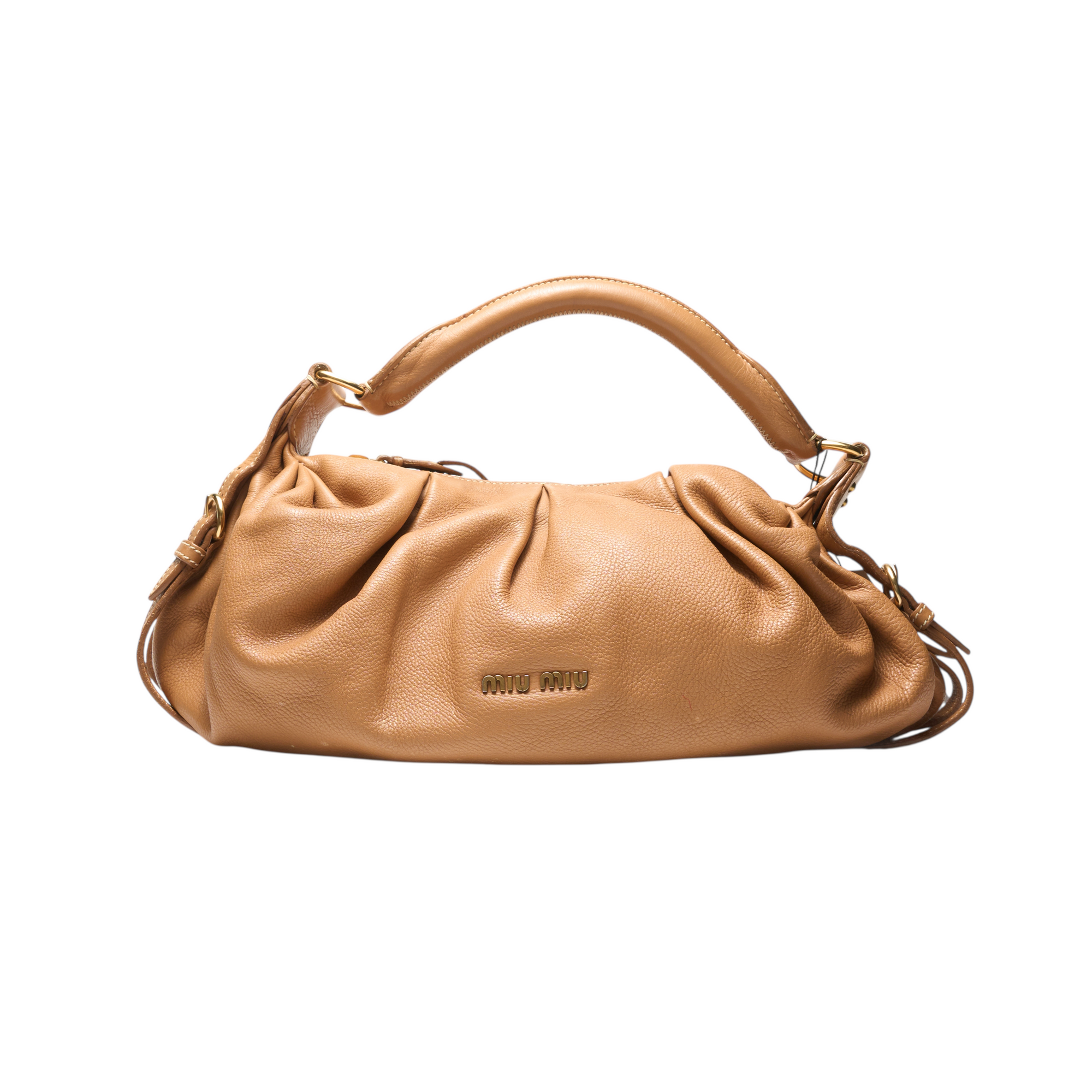 miu miu 2000s brown shoulder bag