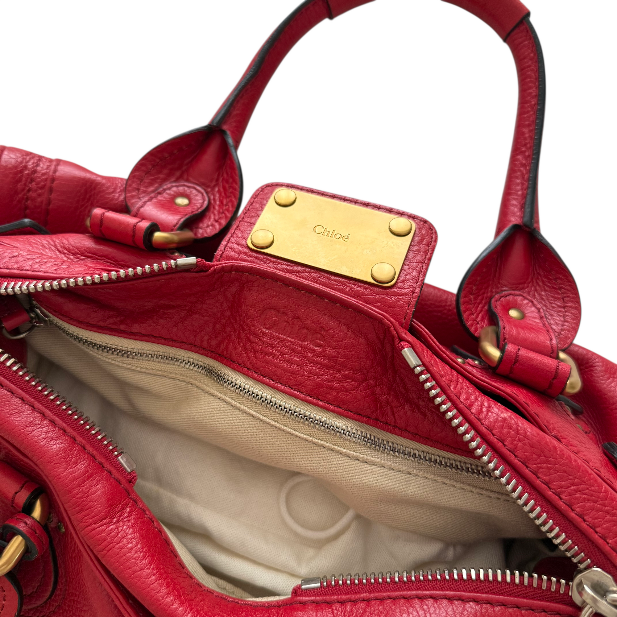 chloé 2000s red paddington bag