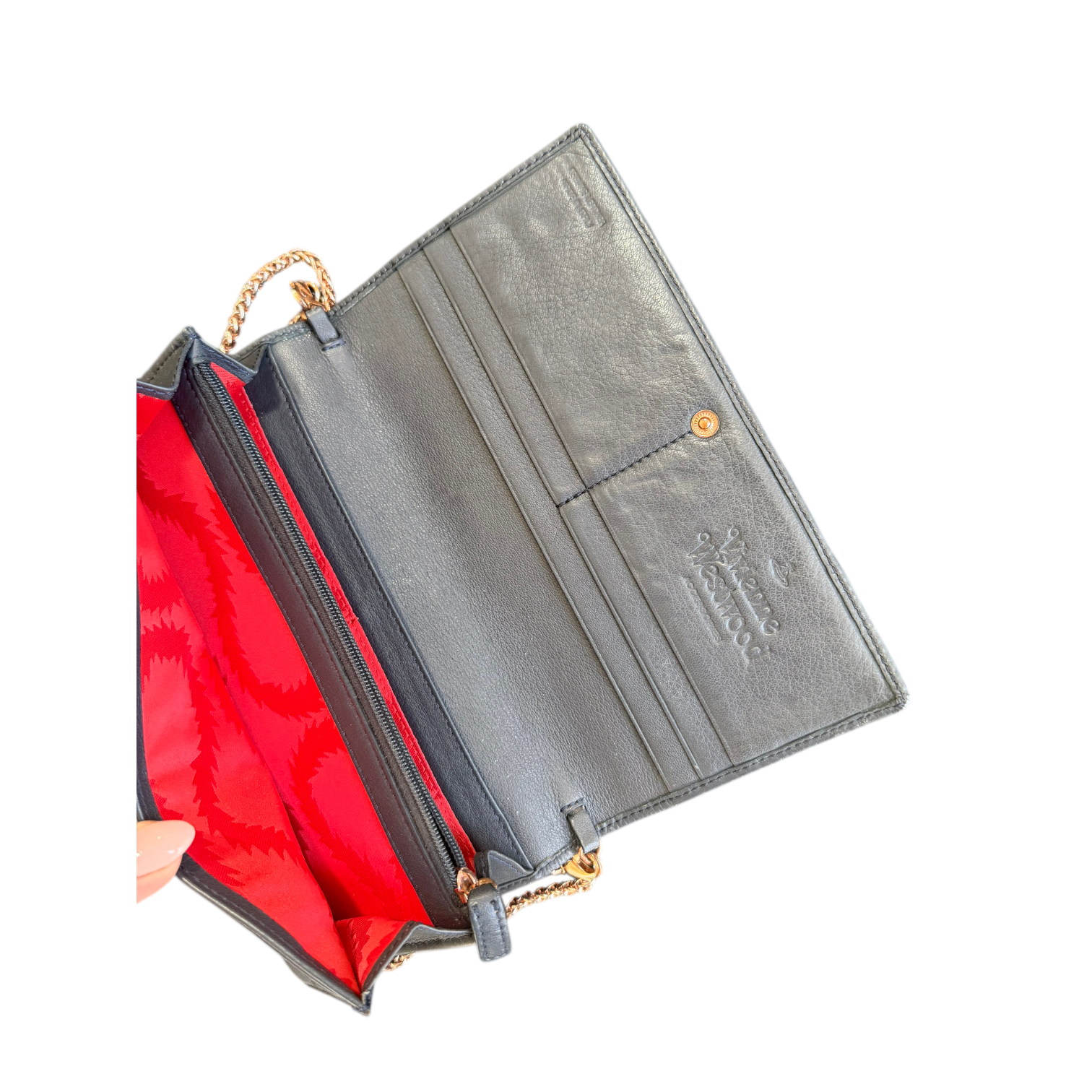 vivienne westwood gray wallet on chain bag