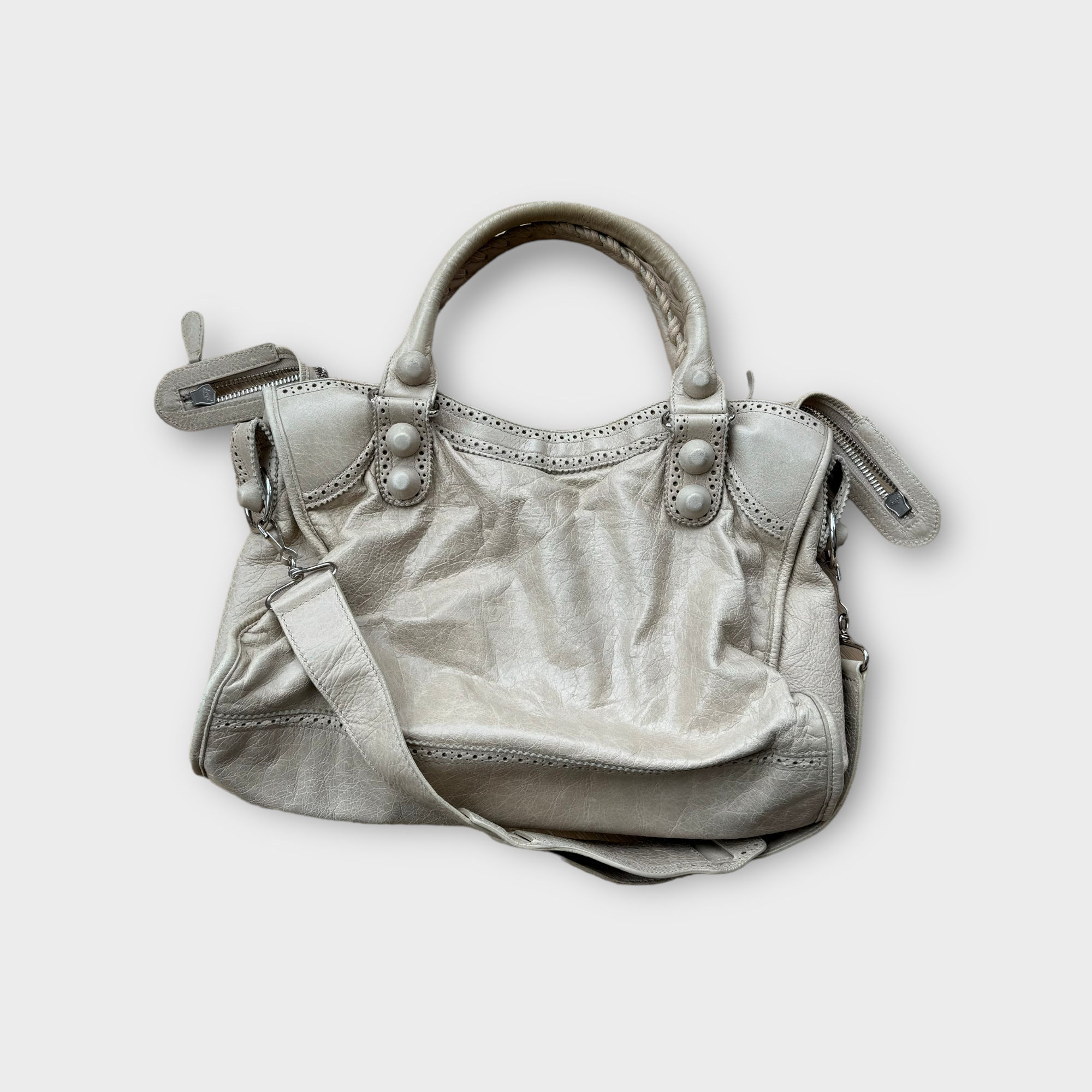 balenciaga 2000s cream city bag