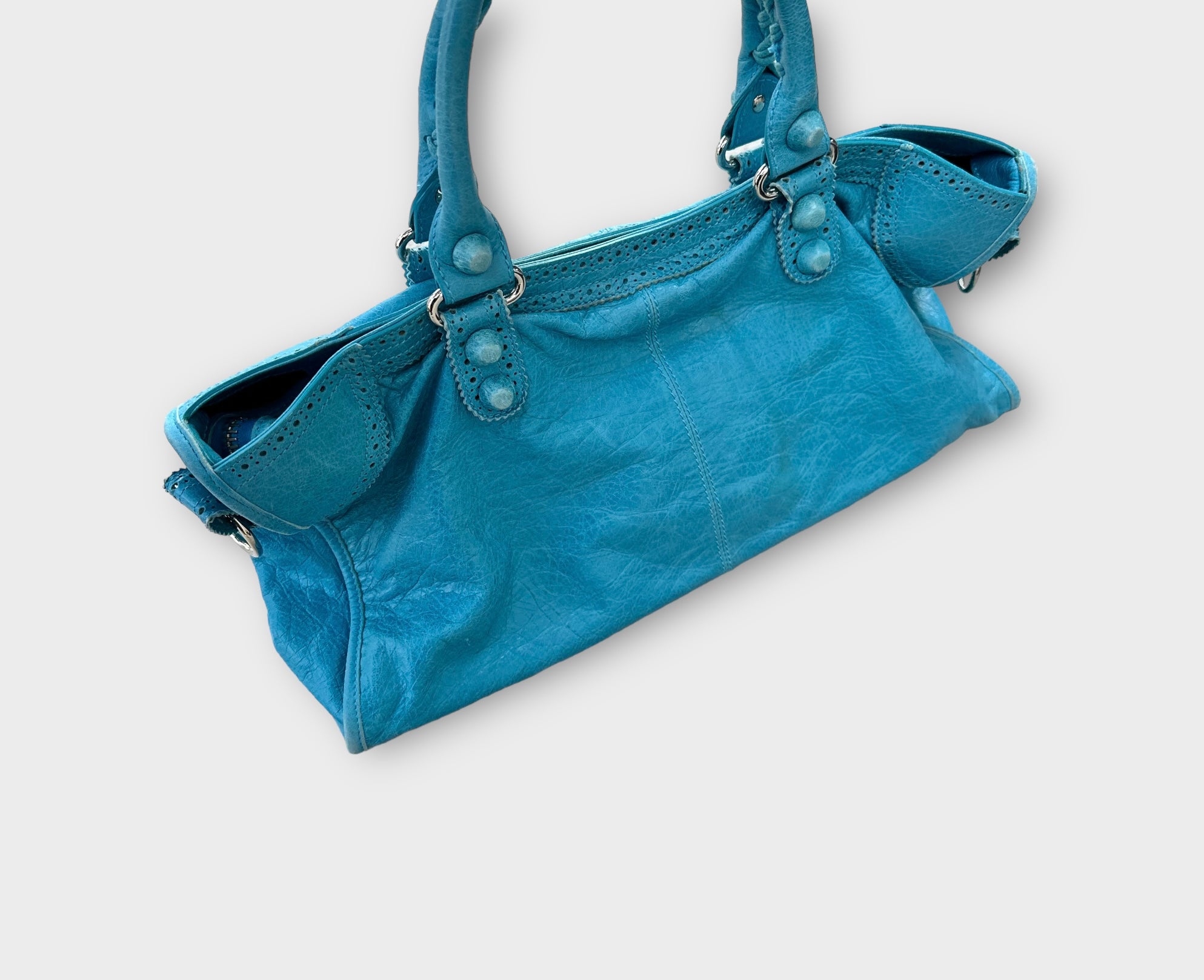 balenciaga 2000s blue city bag