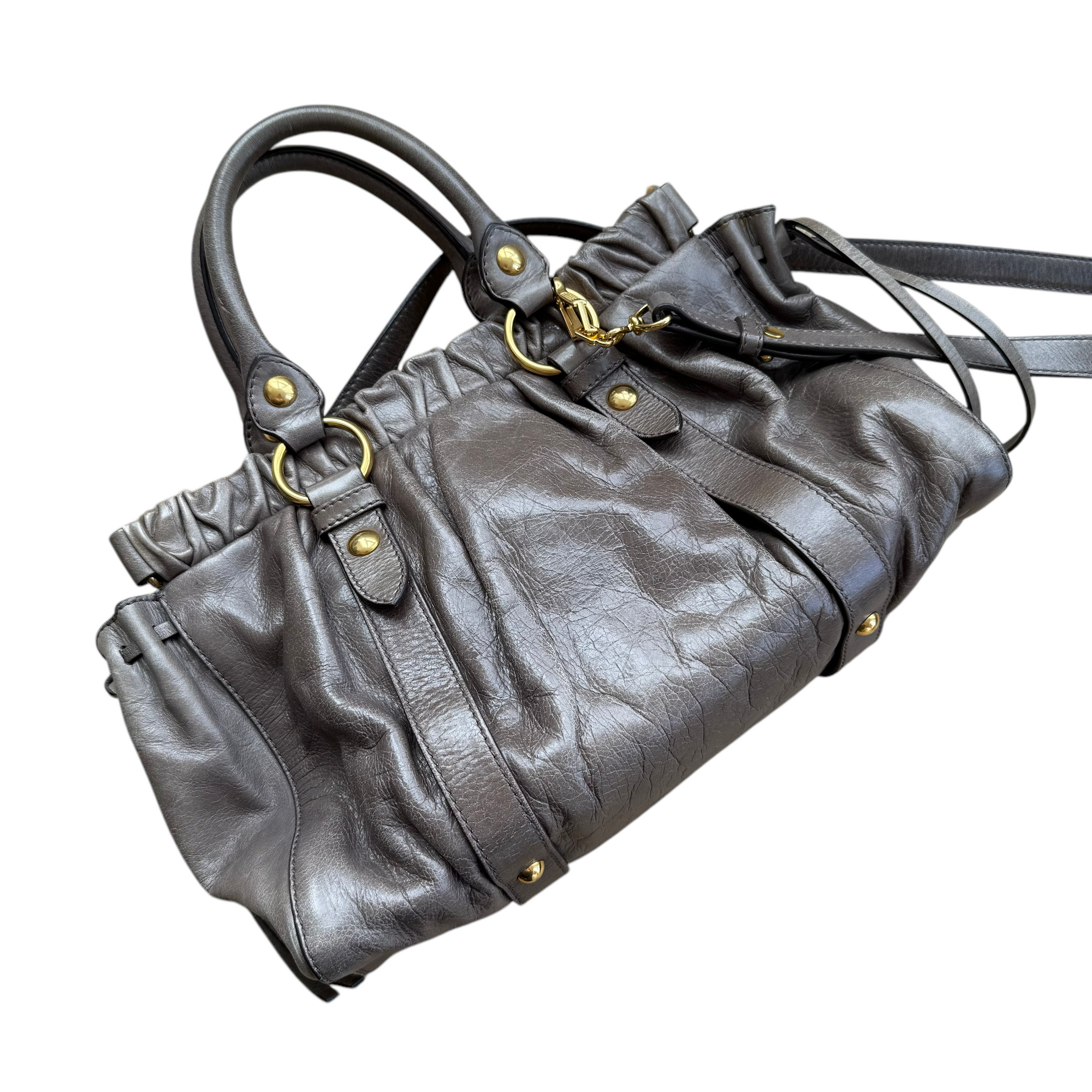 miu miu gray vitello bag