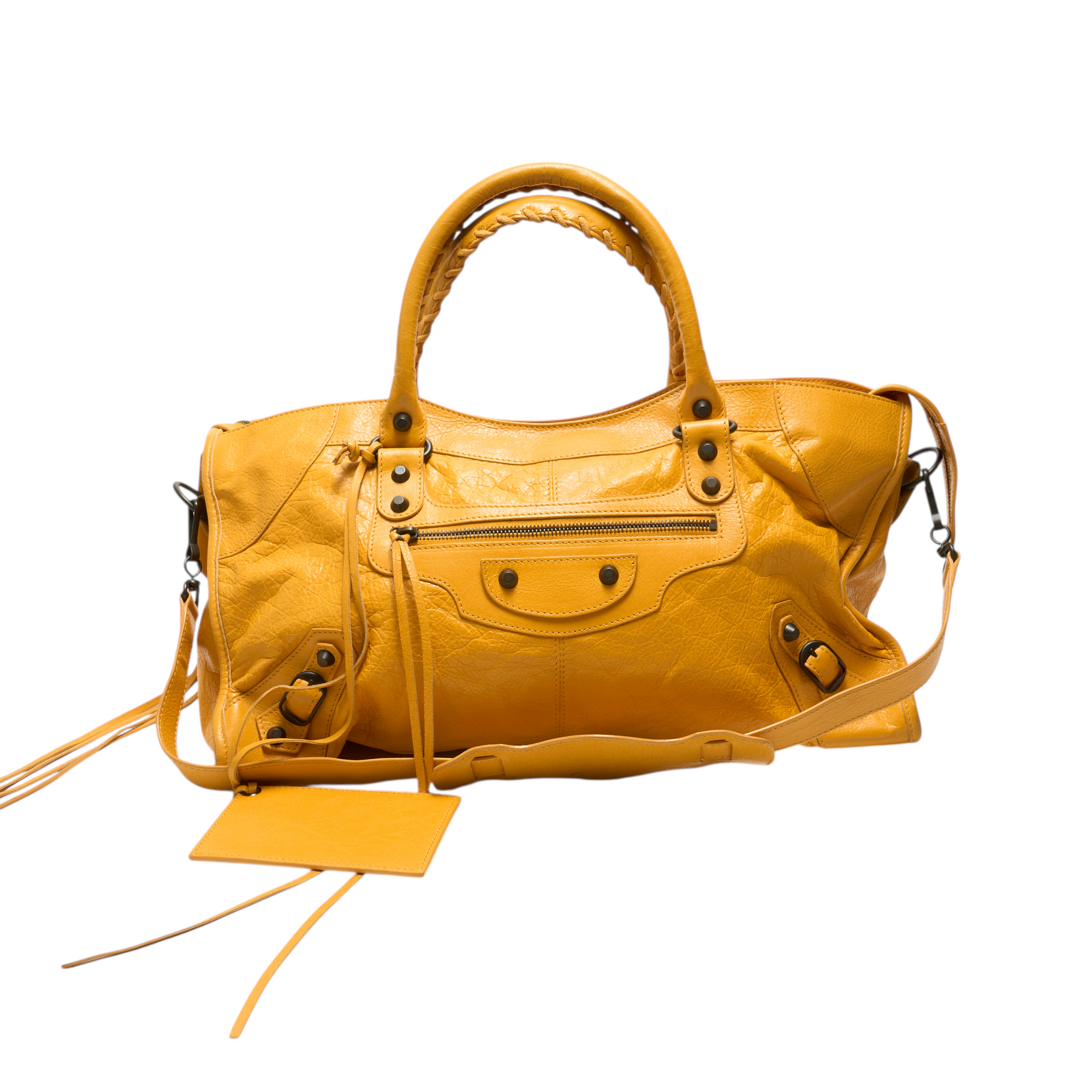 balenciaga 2000s yellow city bag