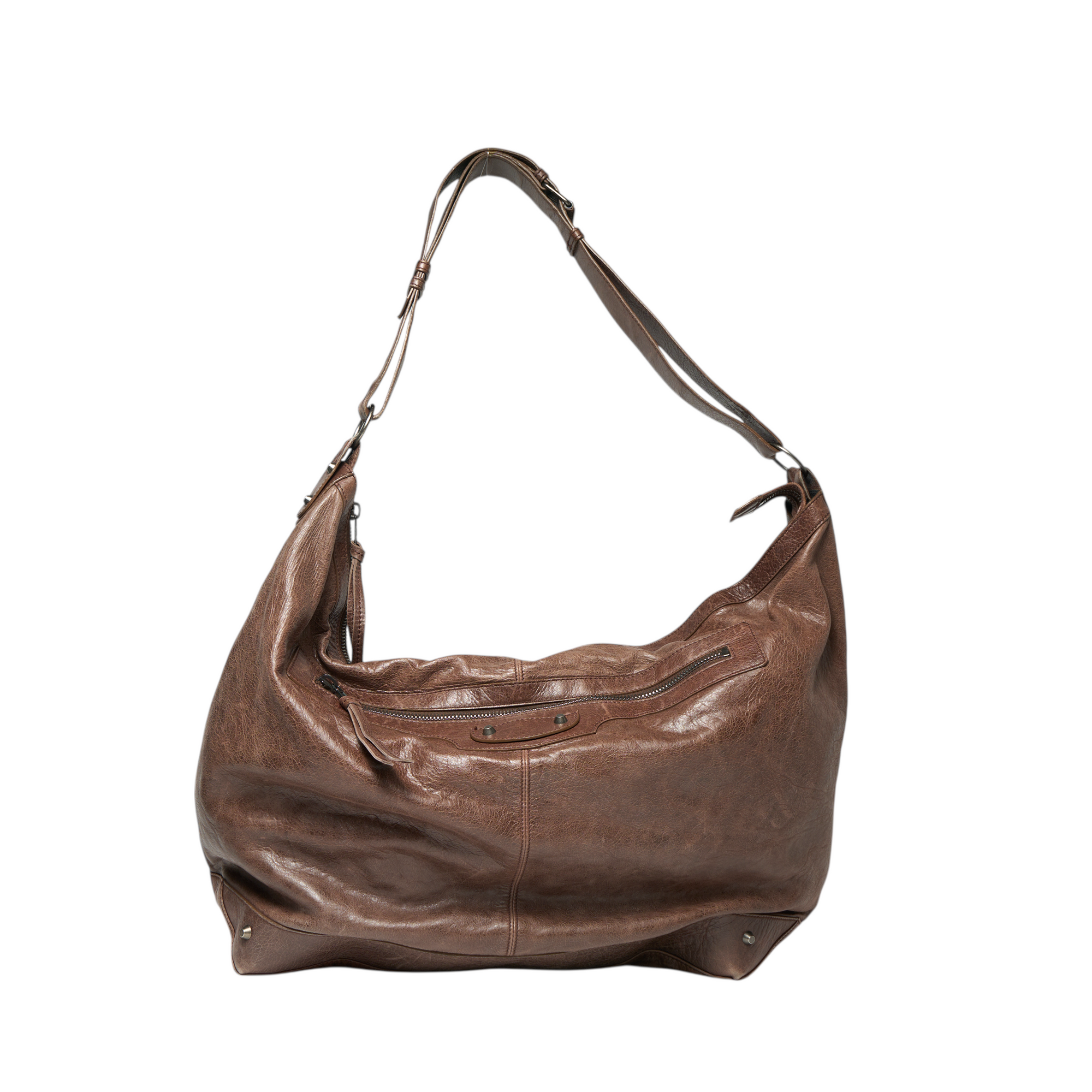 balenciaga 2000s brown large hobo bag