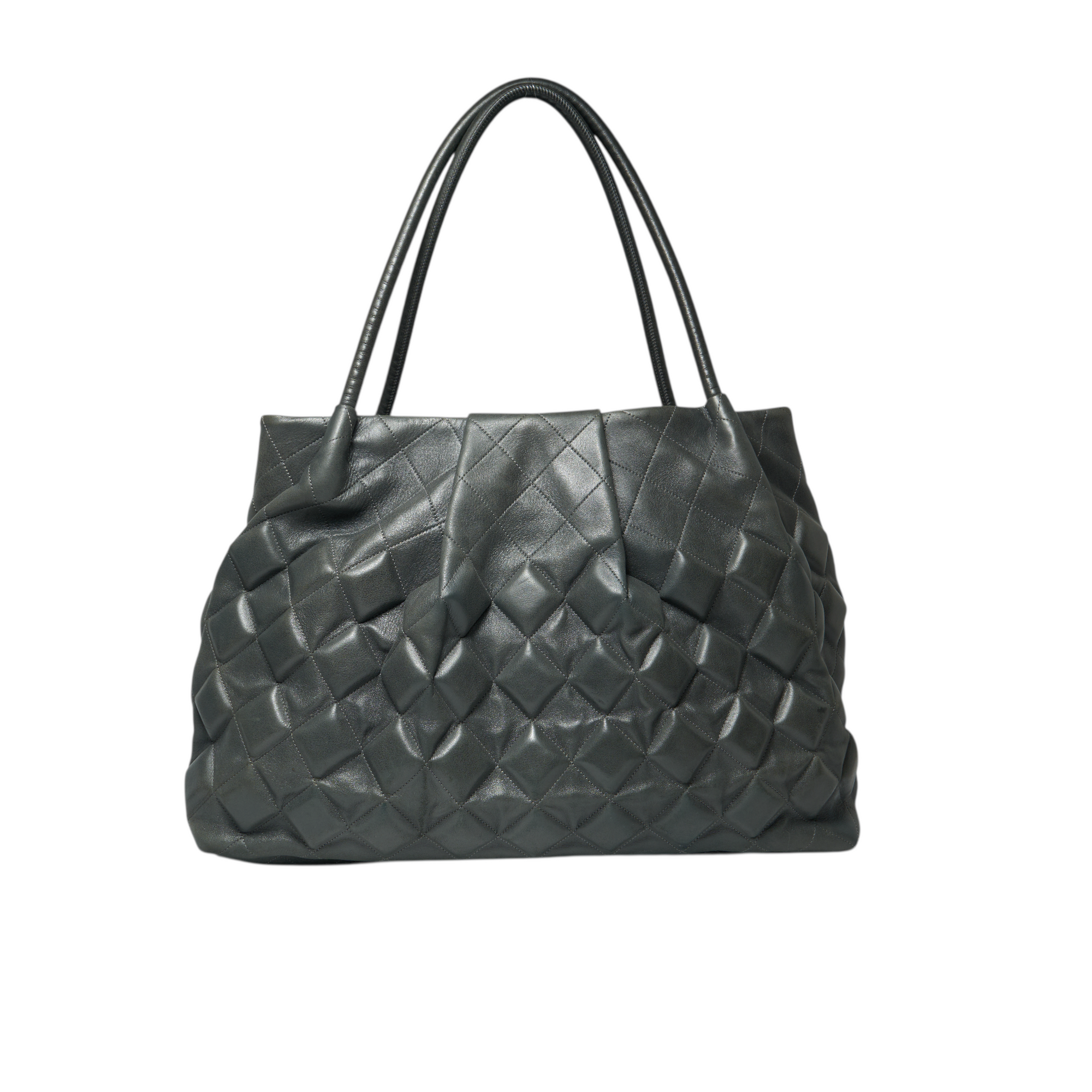chanel 2000s gray tote bag