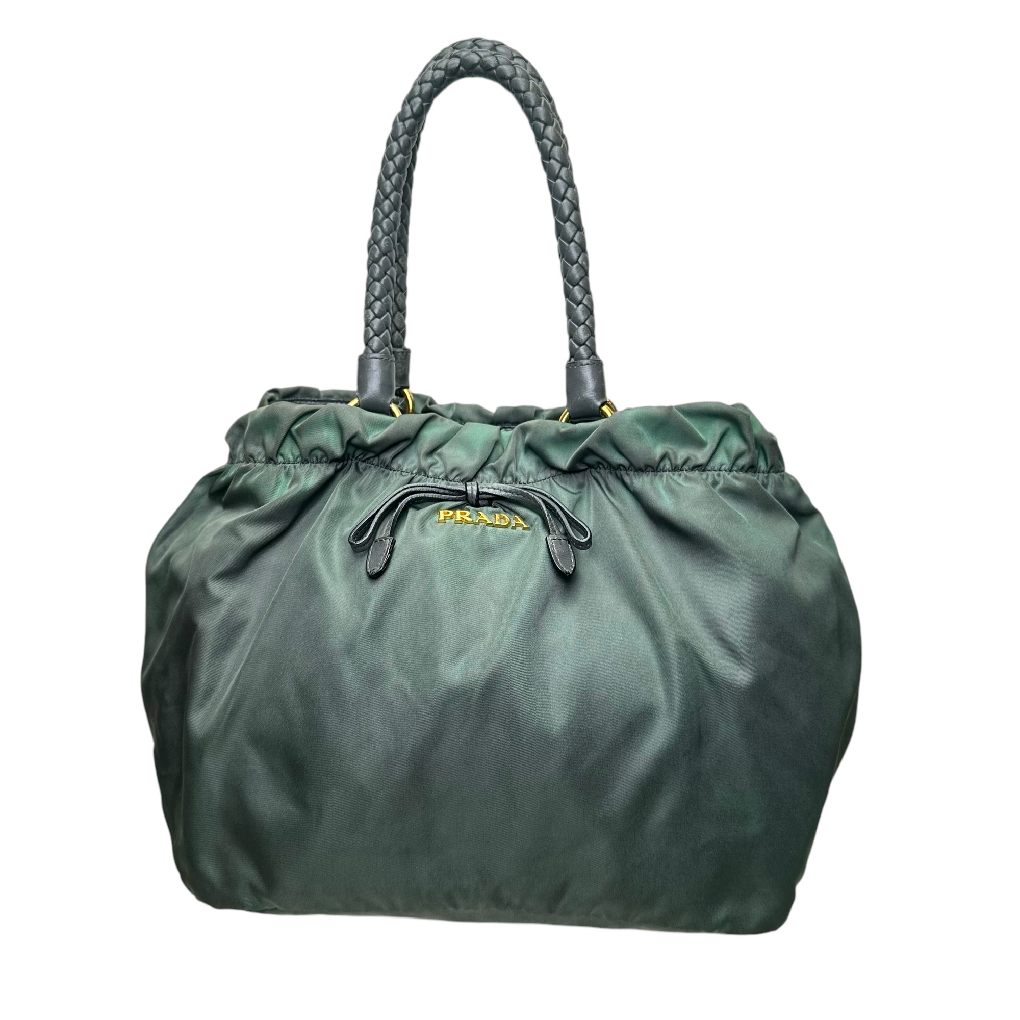 prada 2000s green shoulder bag