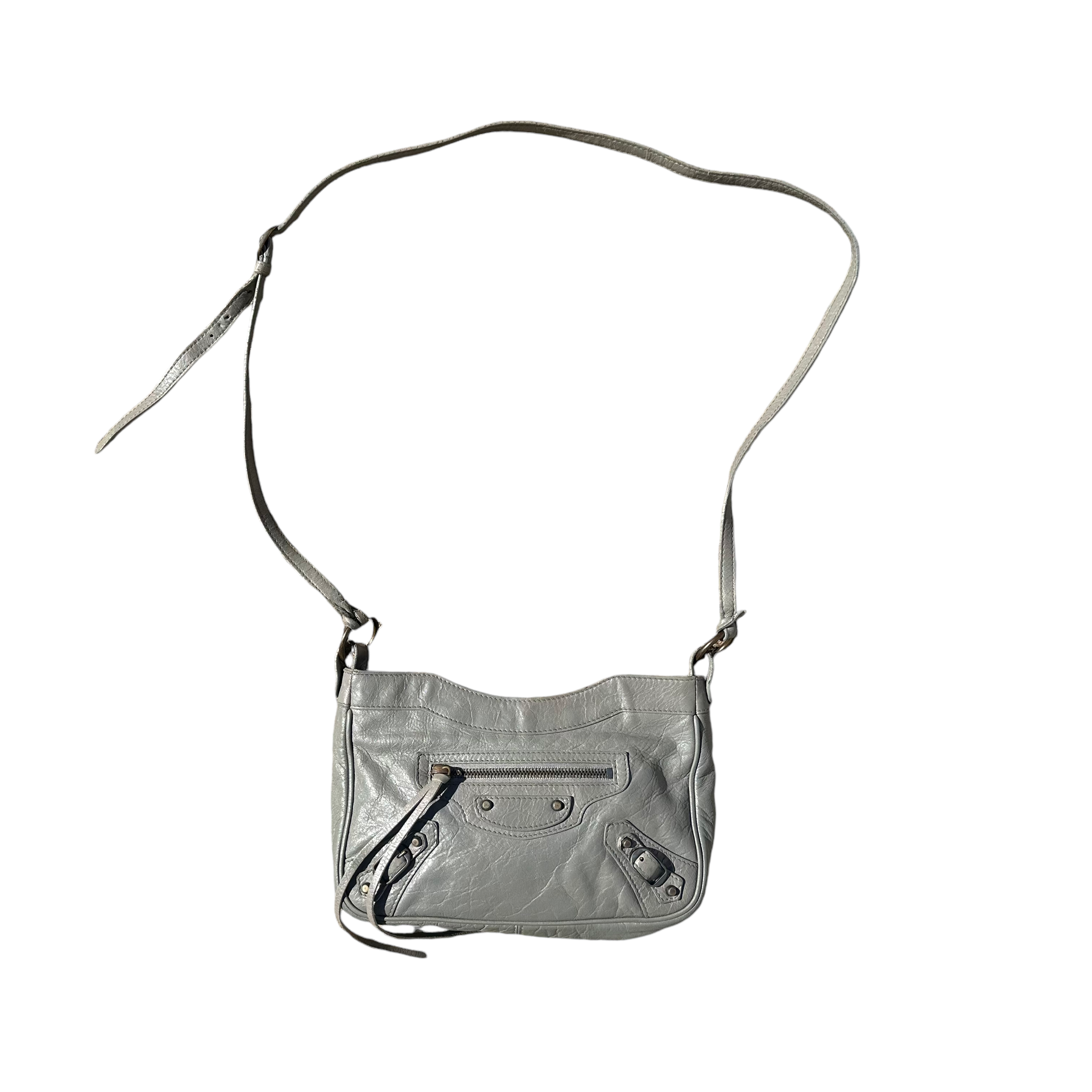 BALENCIAGA マキシバッグ Balenciaga Motocross Metallic Edge City Shoulder Bag Leather