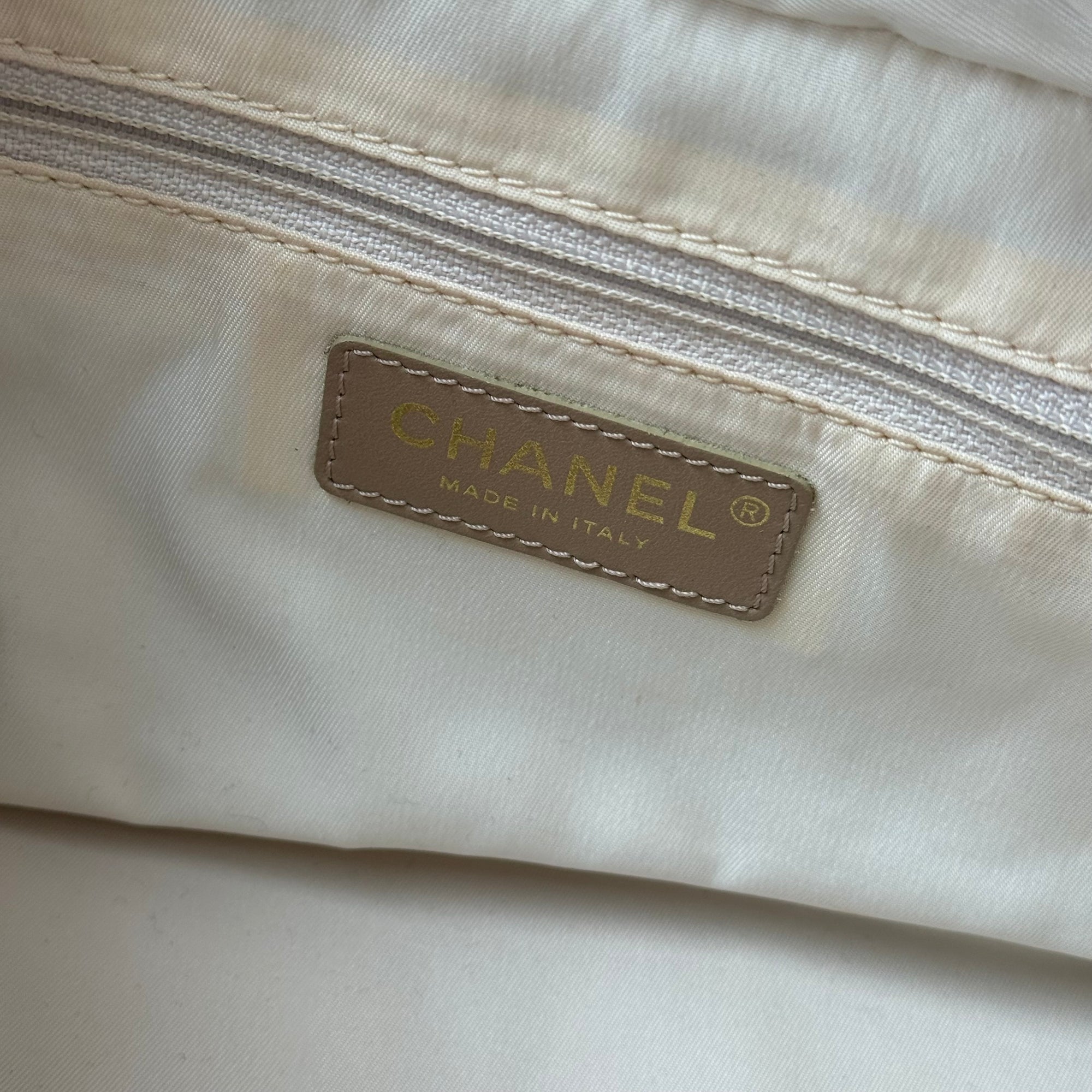 chanel 2000s beige bag