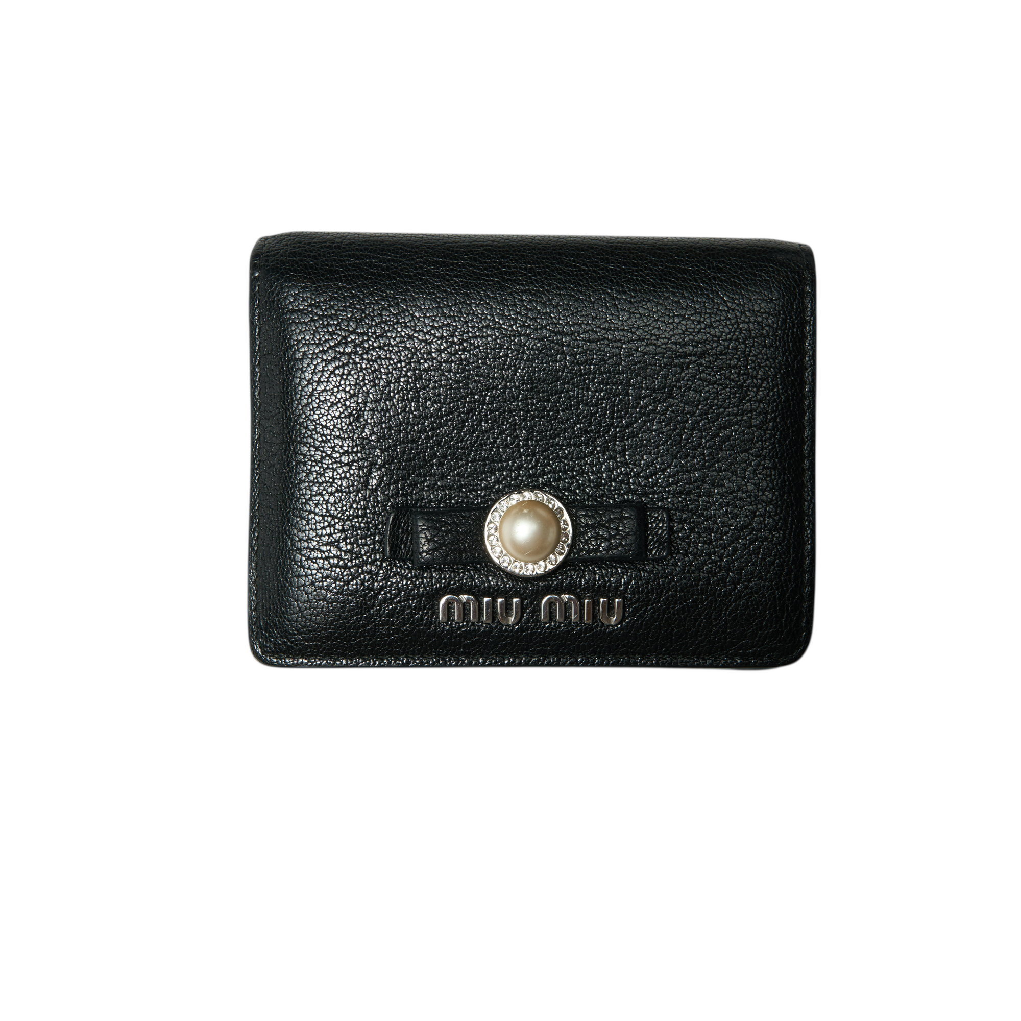 miu miu black bow wallet