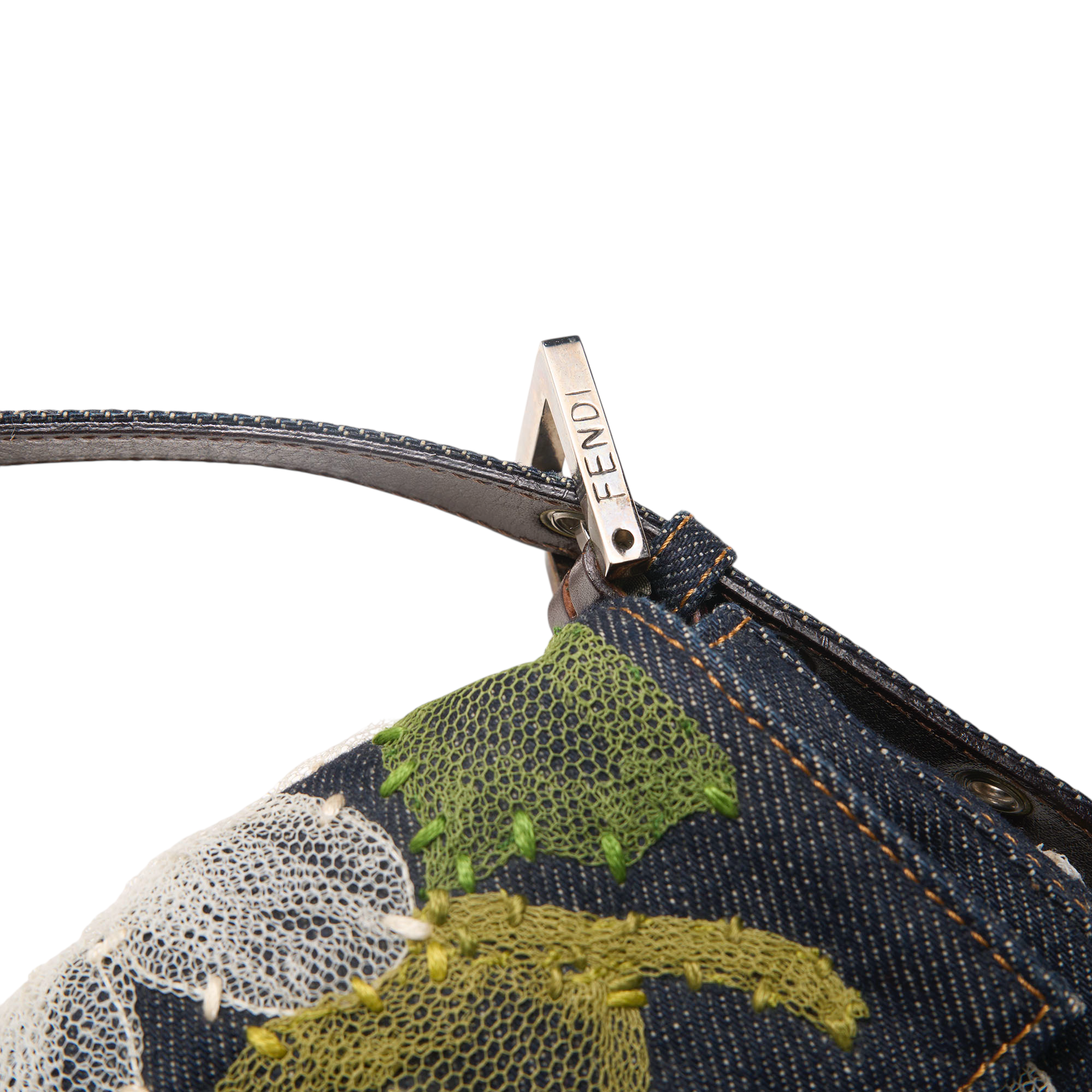 fendi 2000s denim baguette bag