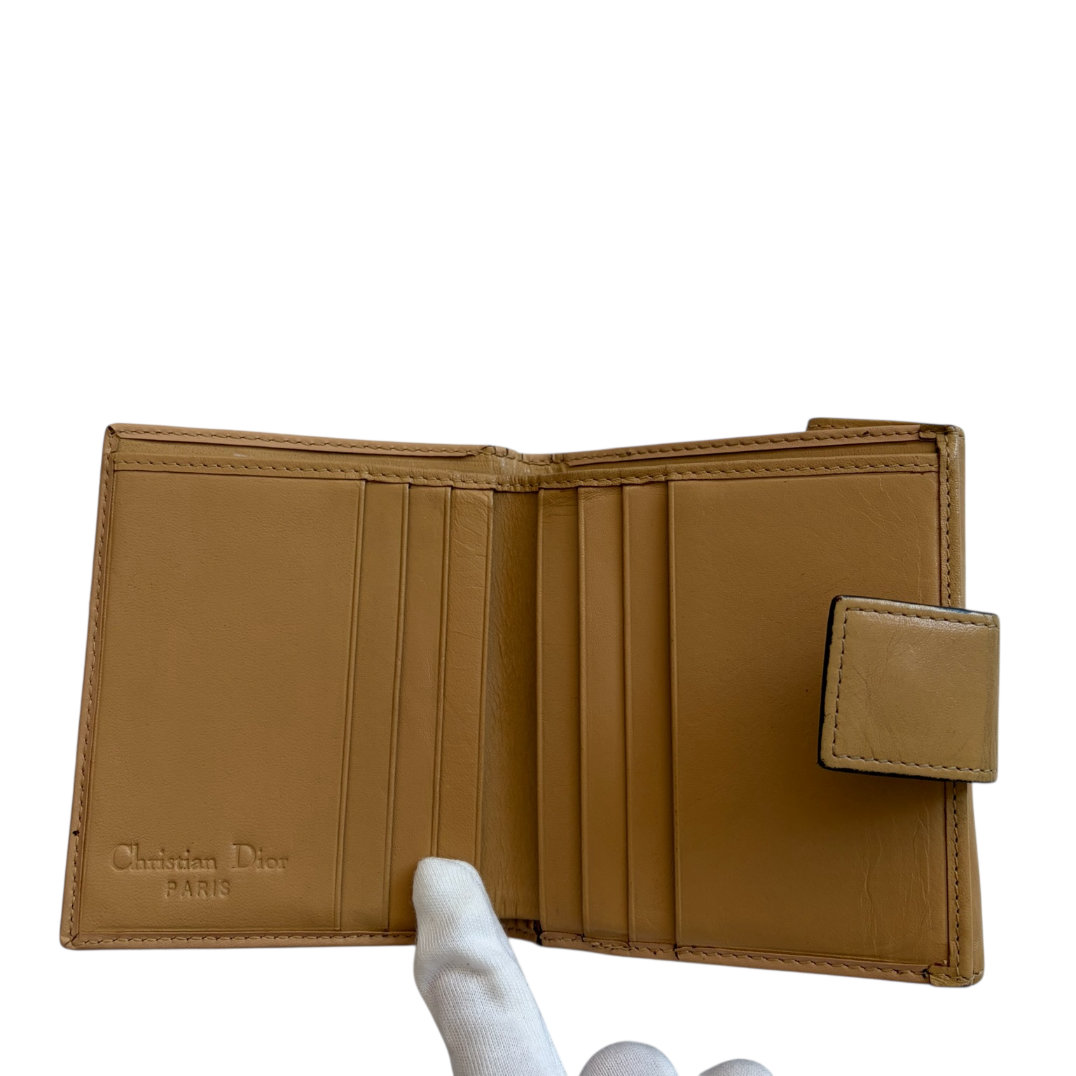 christian dior 2000s tan columbus wallet