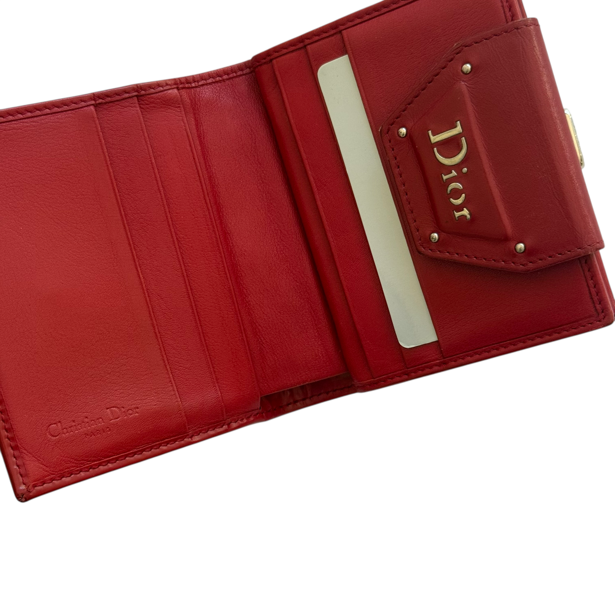 christian dior 2000s red wallet