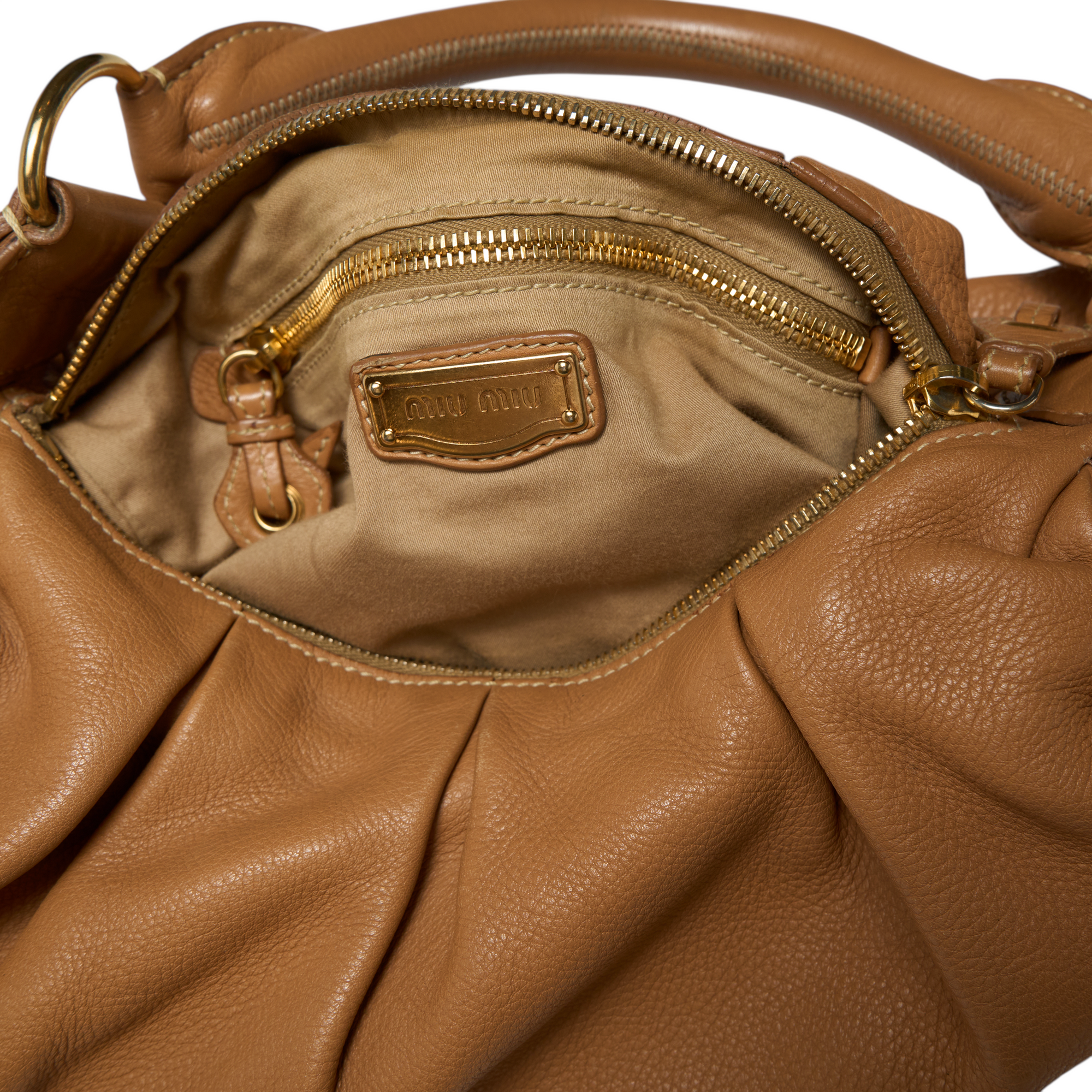 miu miu 2000s brown shoulder bag