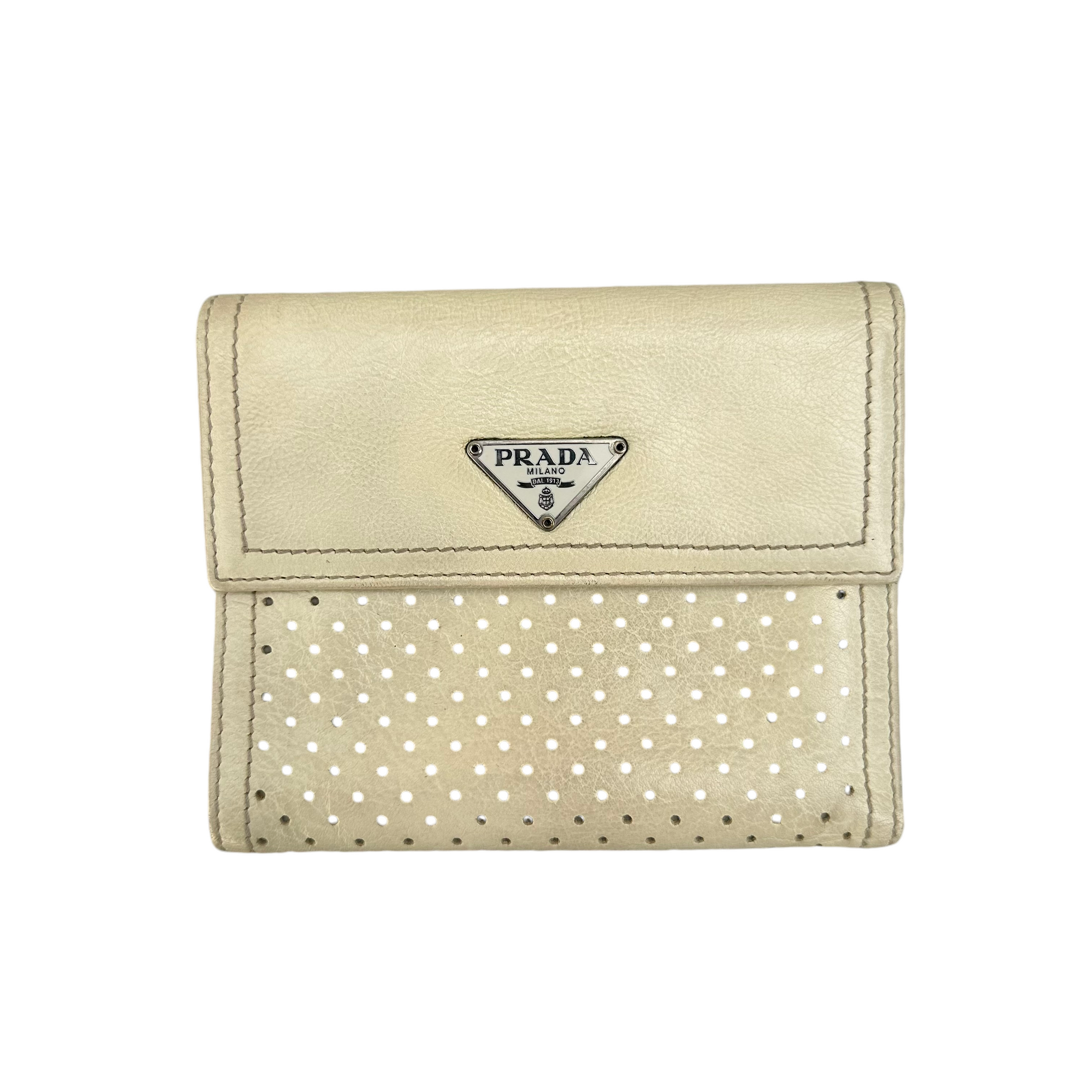 prada 2000s cream wallet