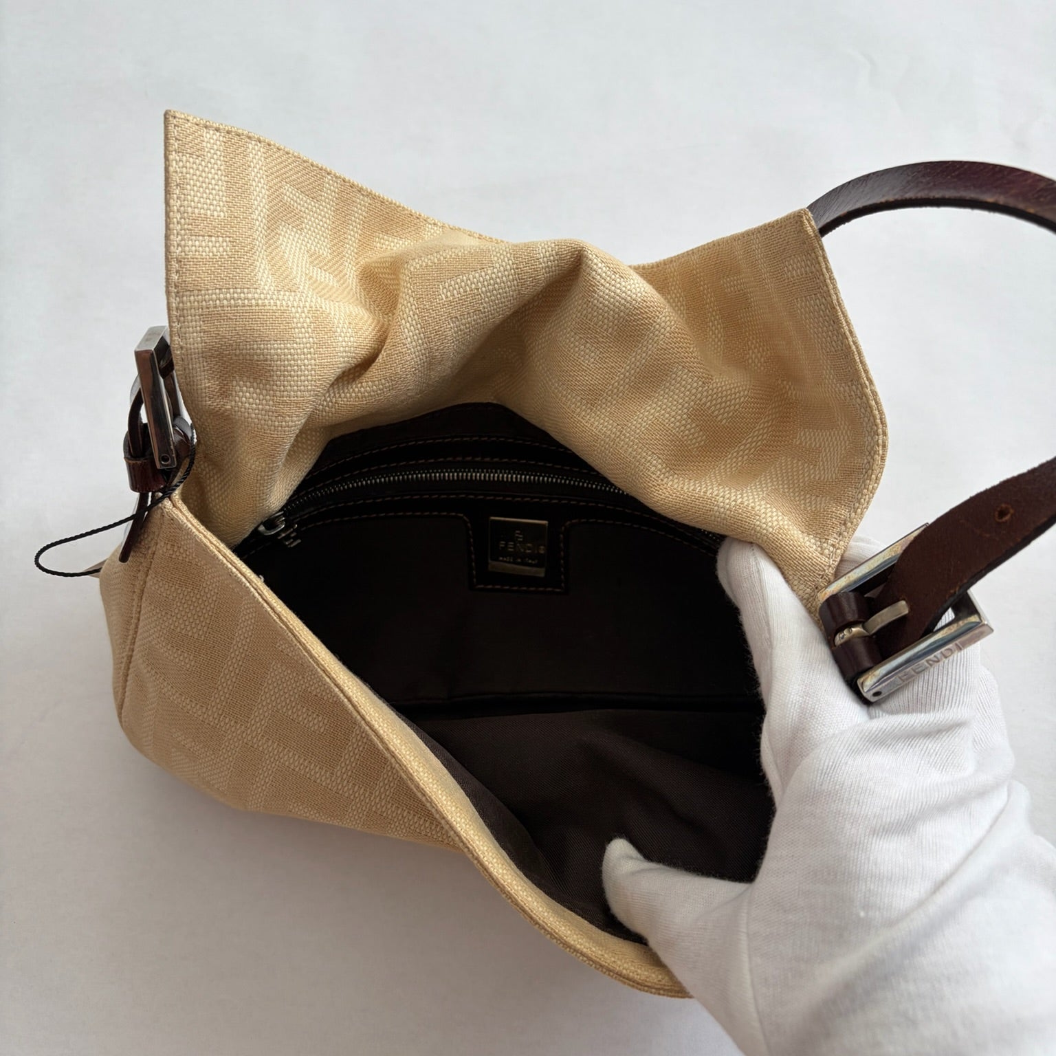 fendi 2000s cream baguette bag