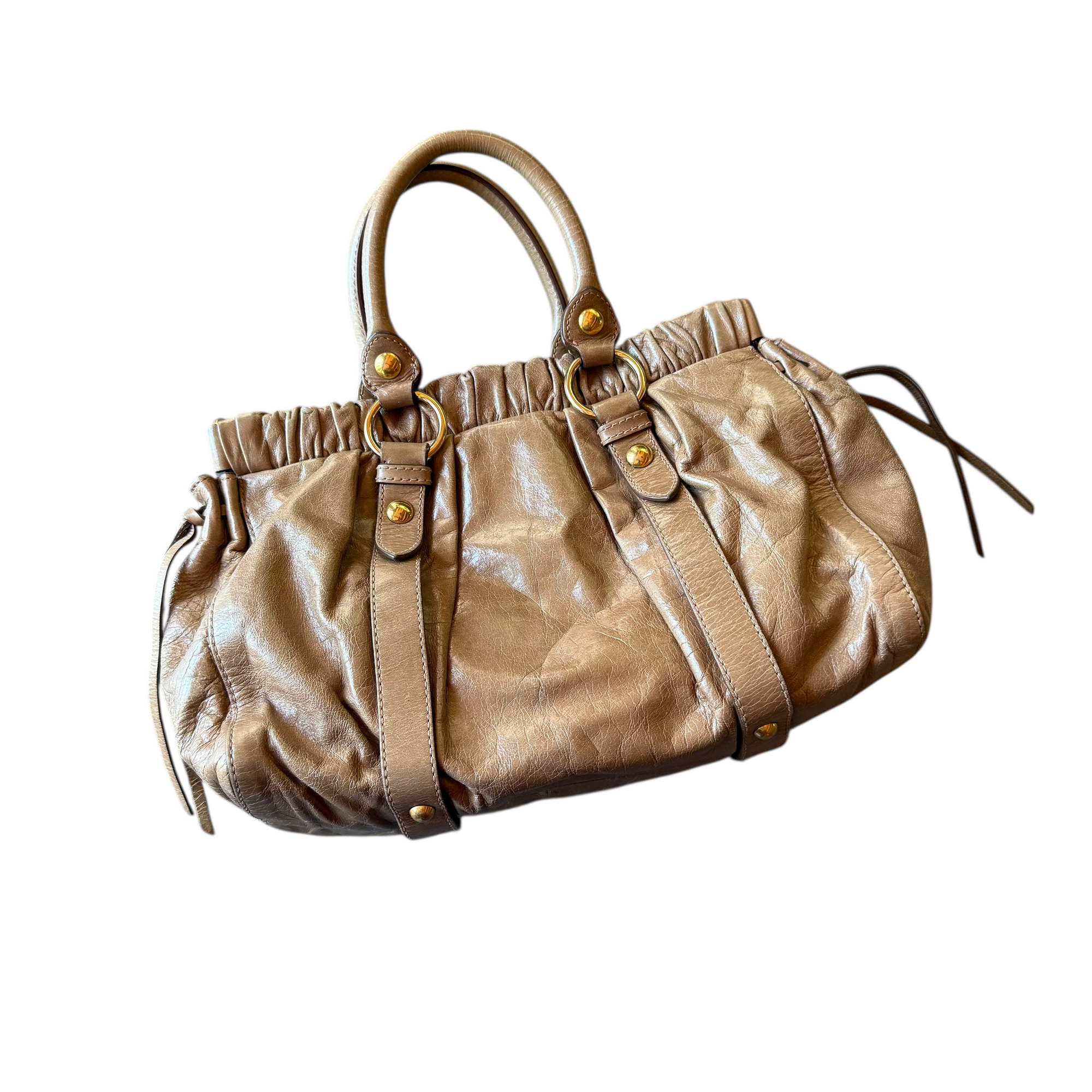 miu miu 2000s brown vitello bag