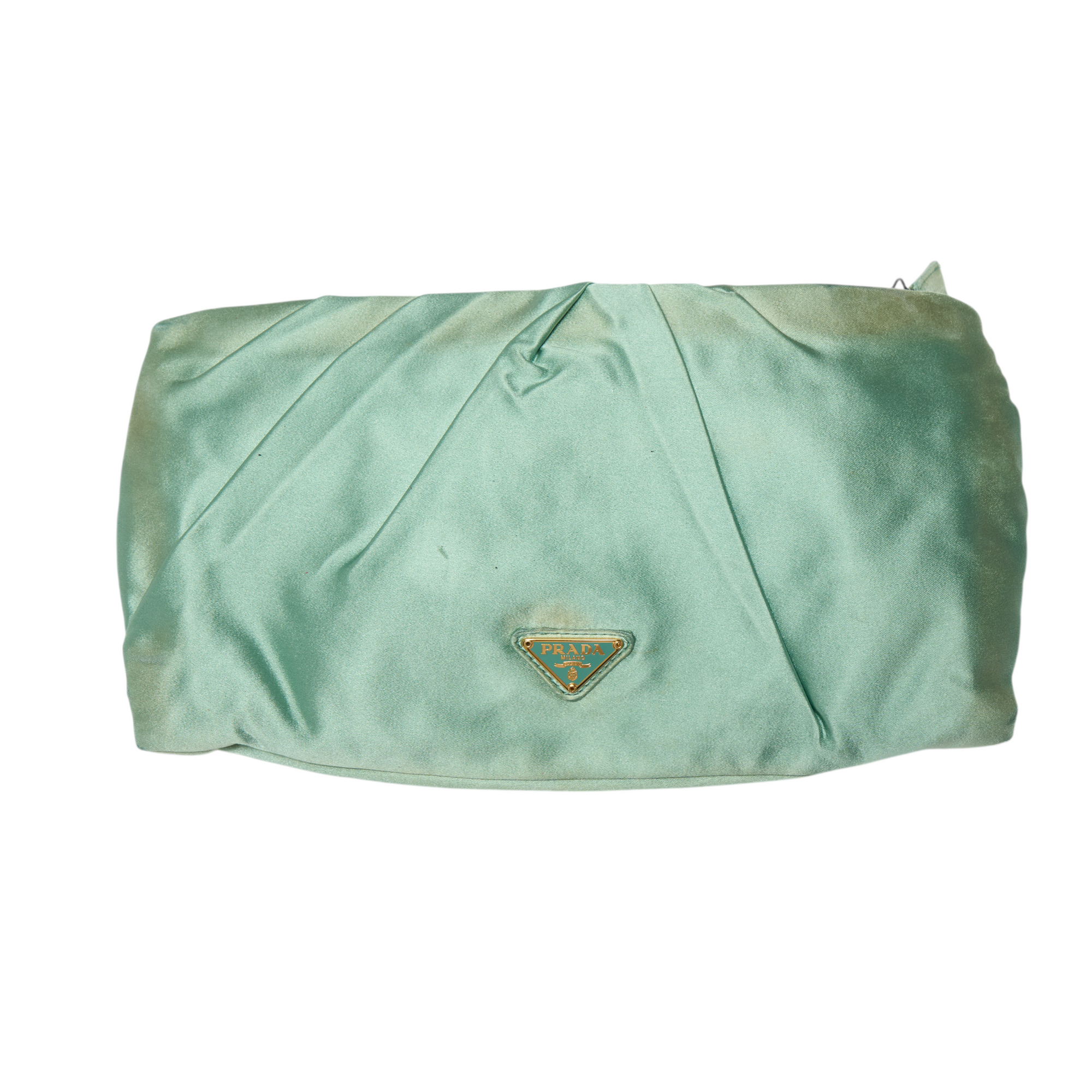 prada 2000s green clutch bag