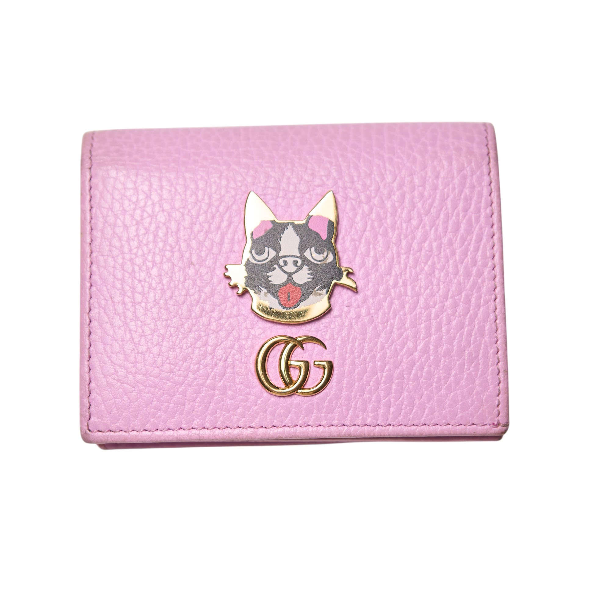 gucci 2000s pink dog wallet