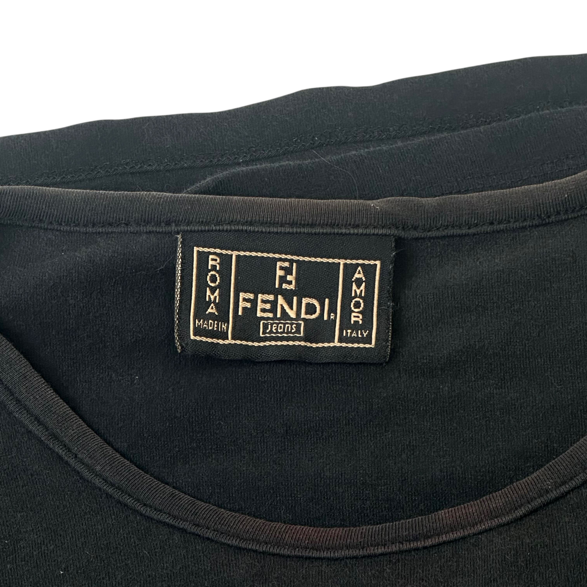 fendi 2000s black graphic top