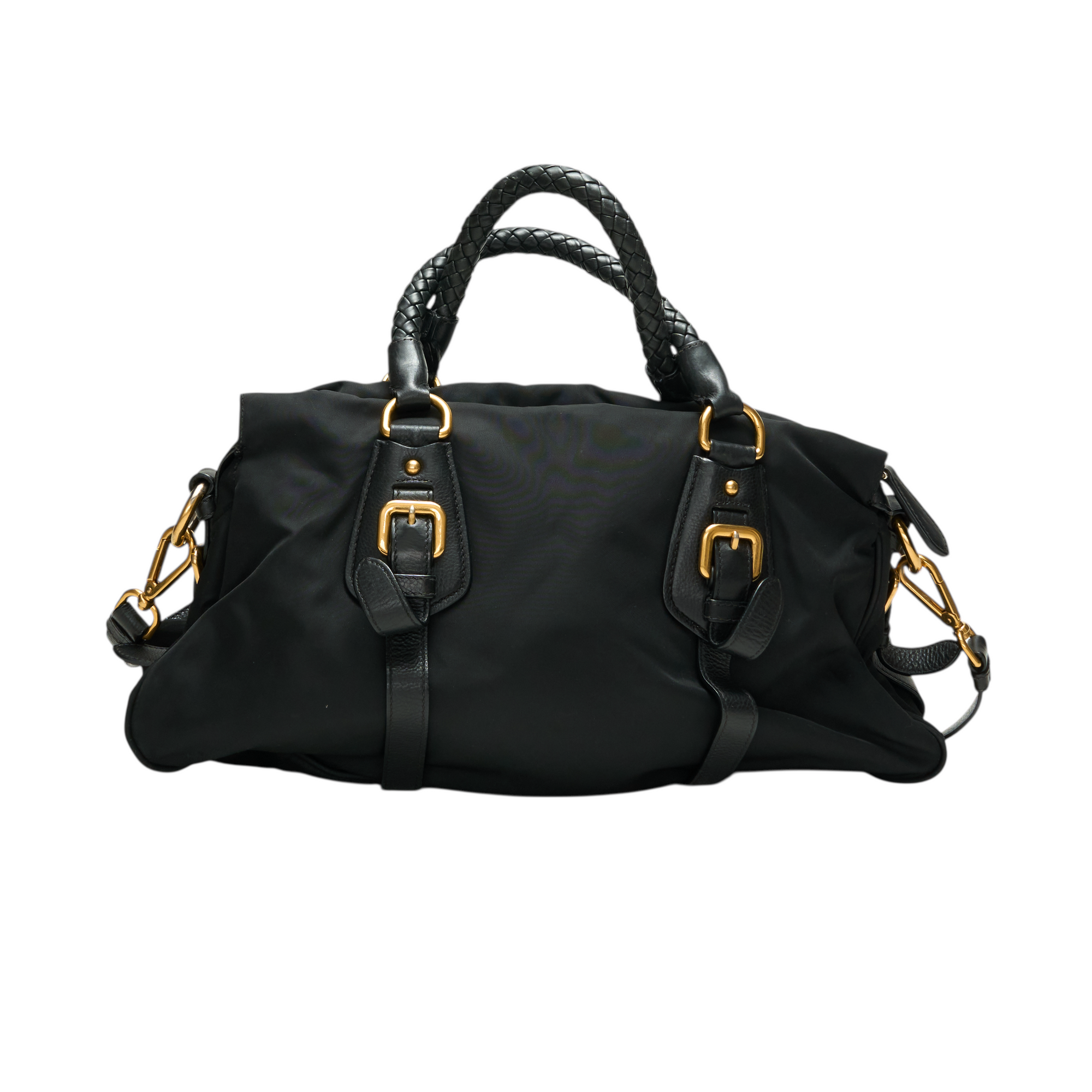 prada black nylon shoulder bag