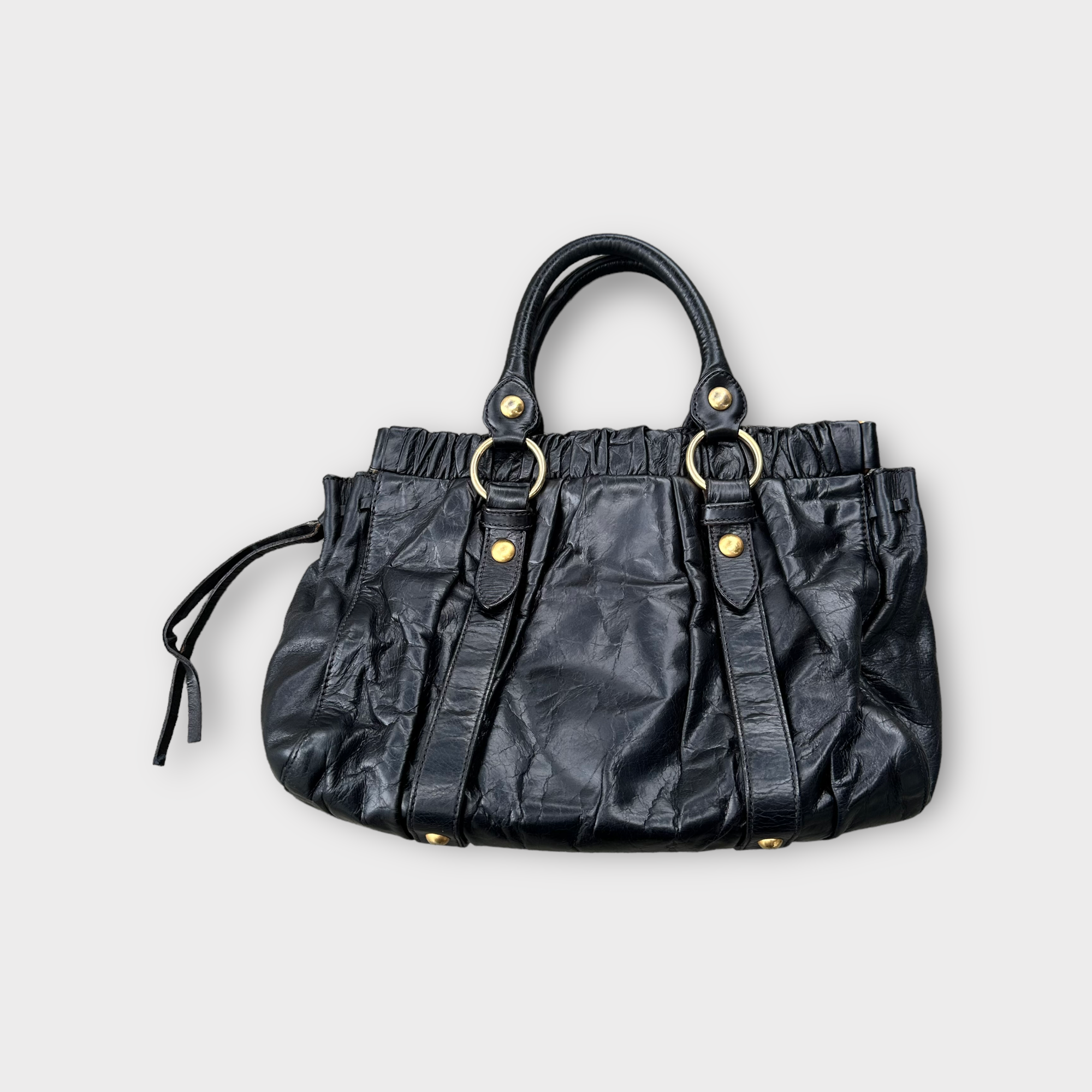 miu miu black vitello shoulder bag