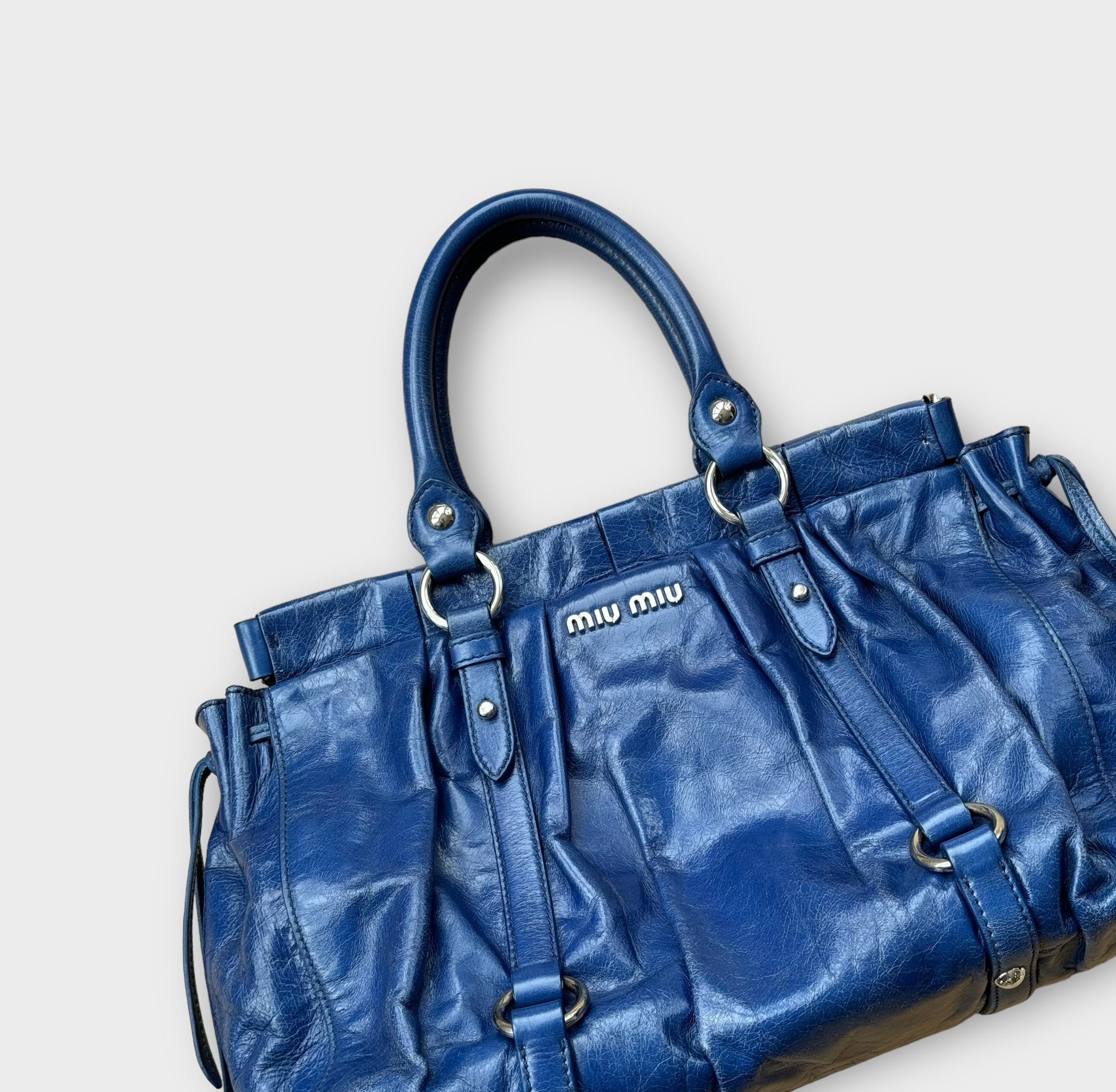 miu miu blue vitello bag