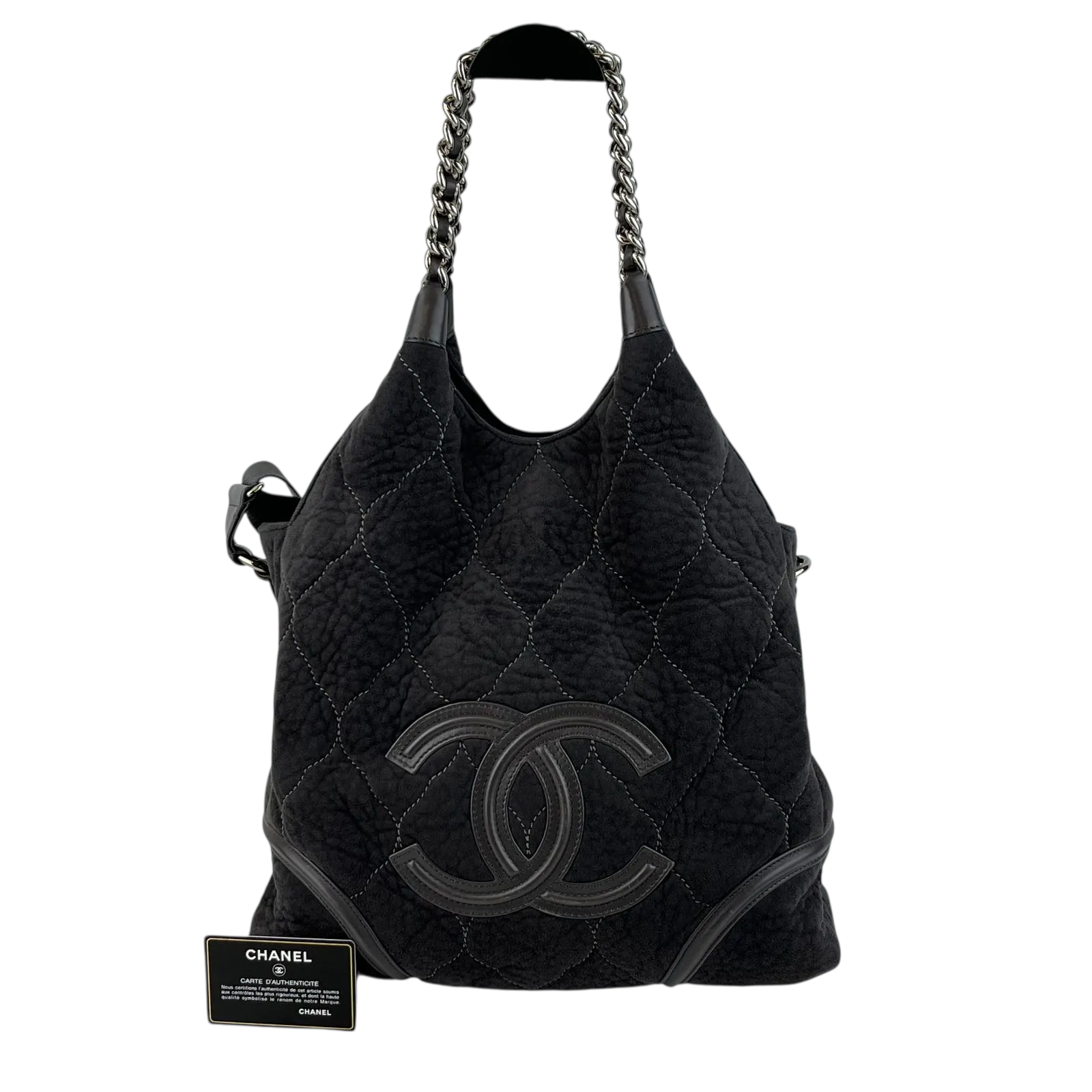 chanel gray 2000s shoulder bag