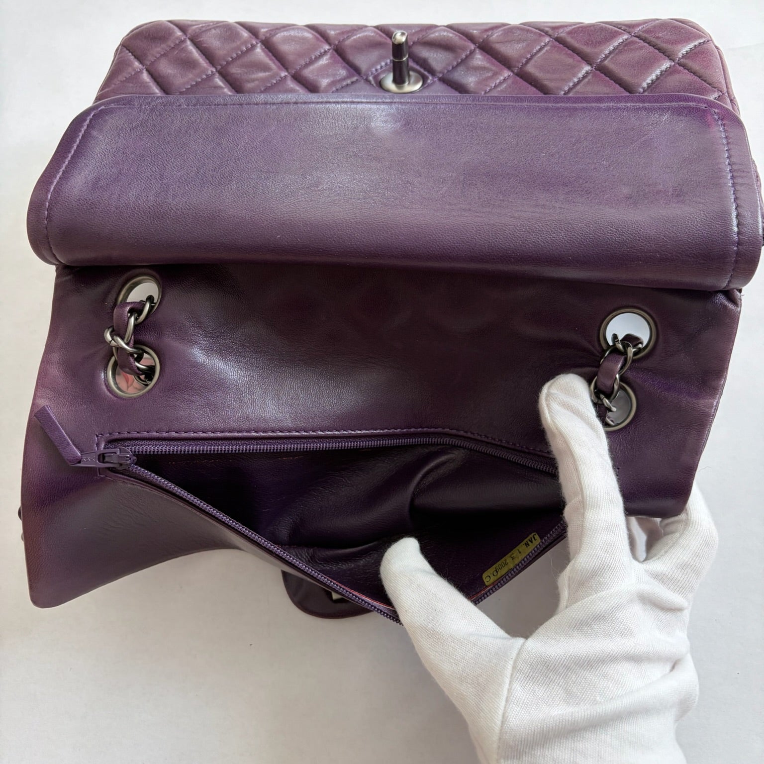 chanel purple classic flap bag