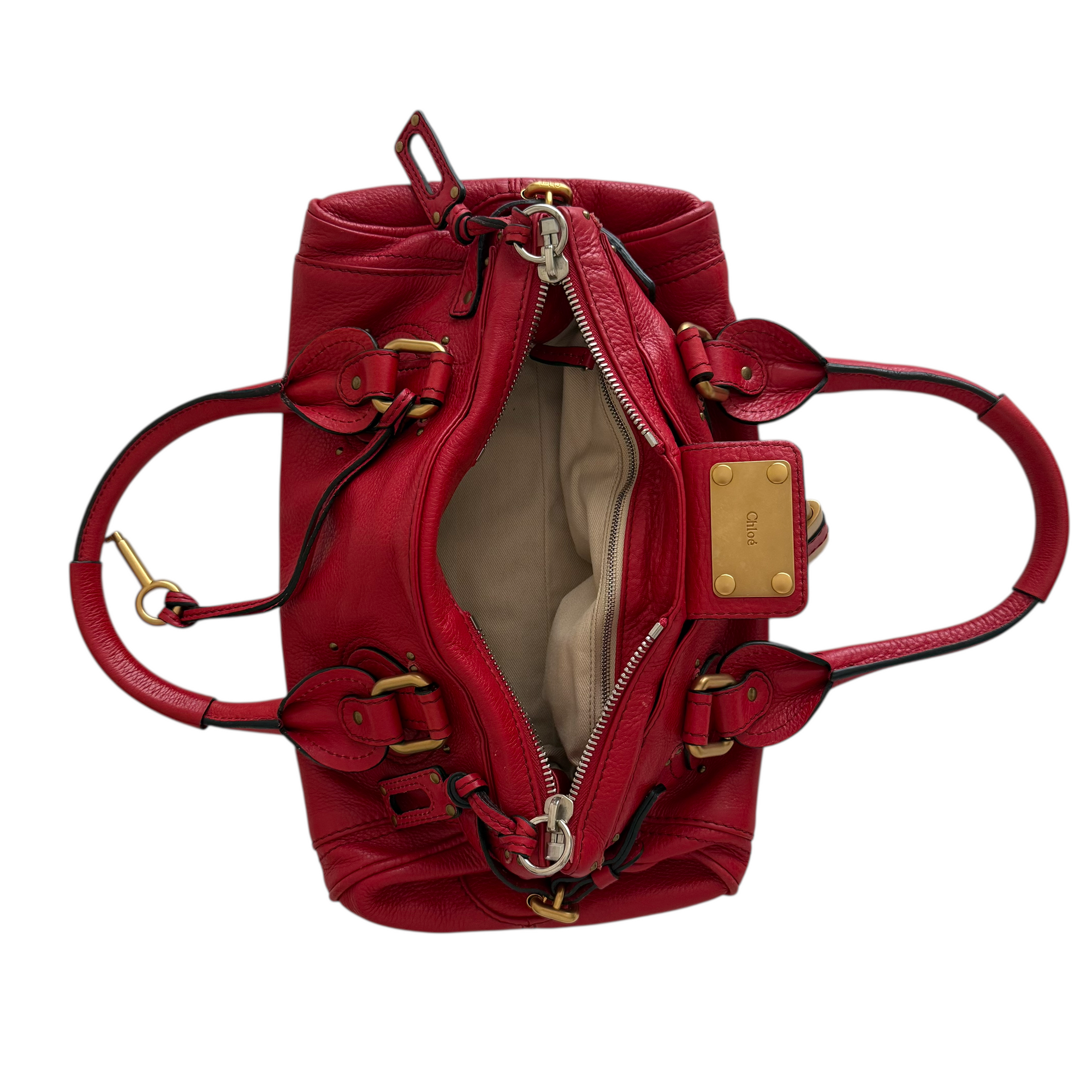 chloé 2000s red paddington bag