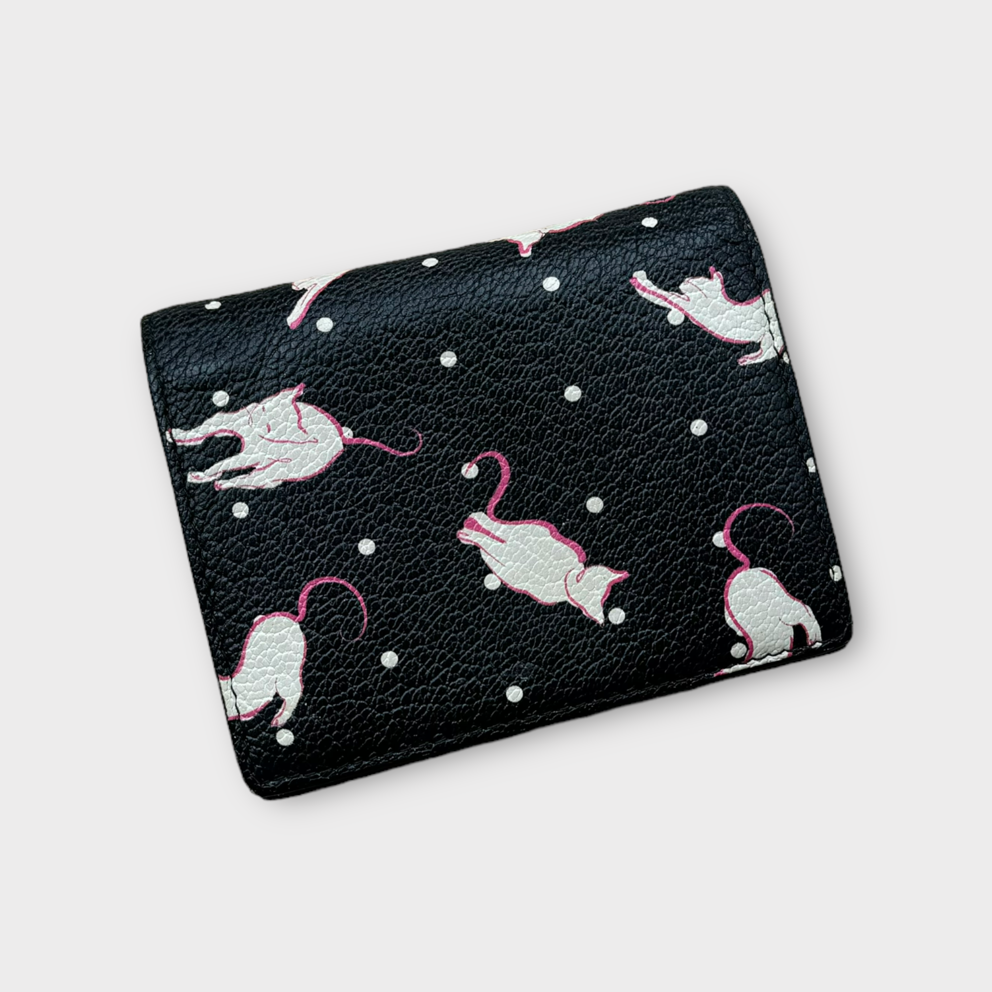 miu miu black cat wallet