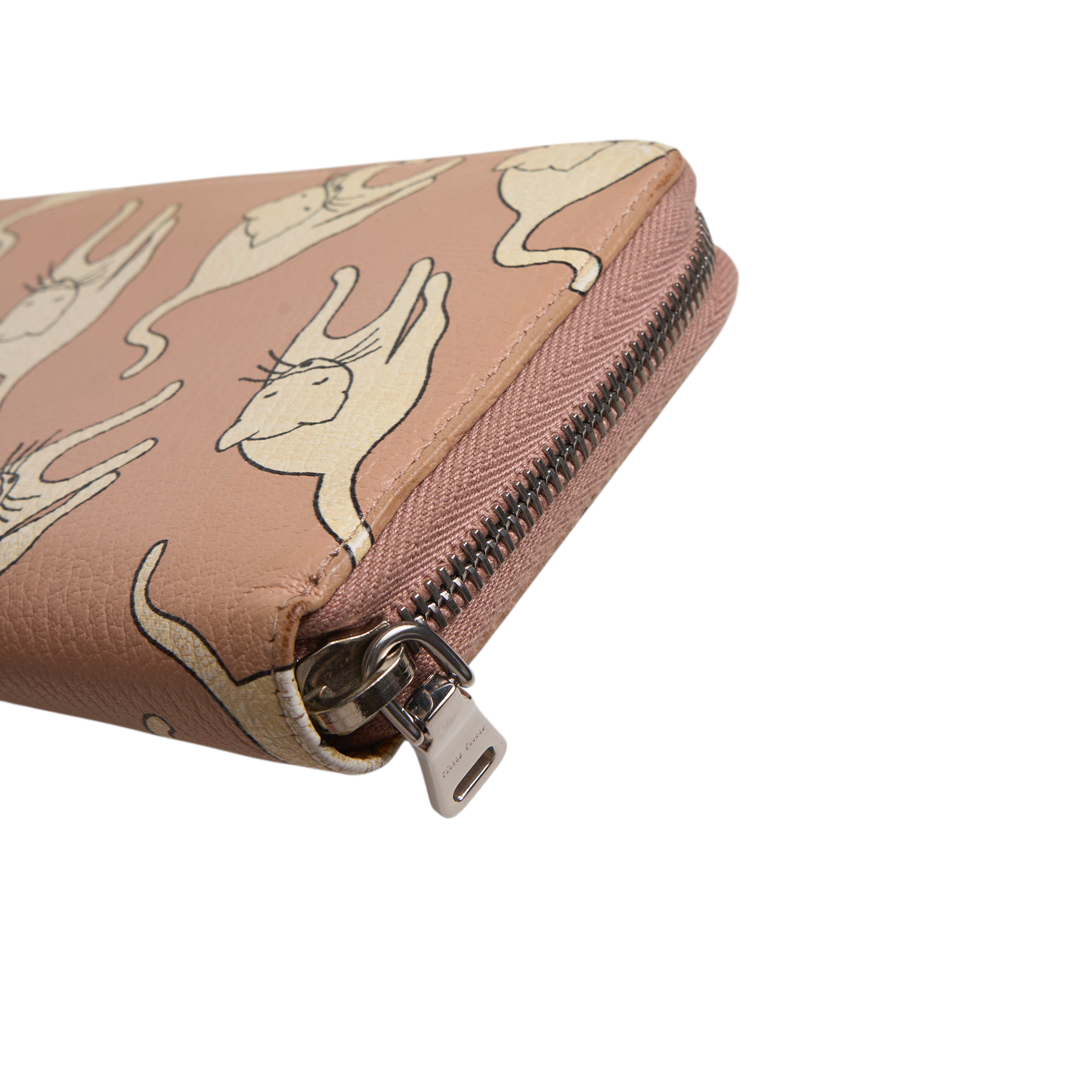 miu miu pink cat wallet