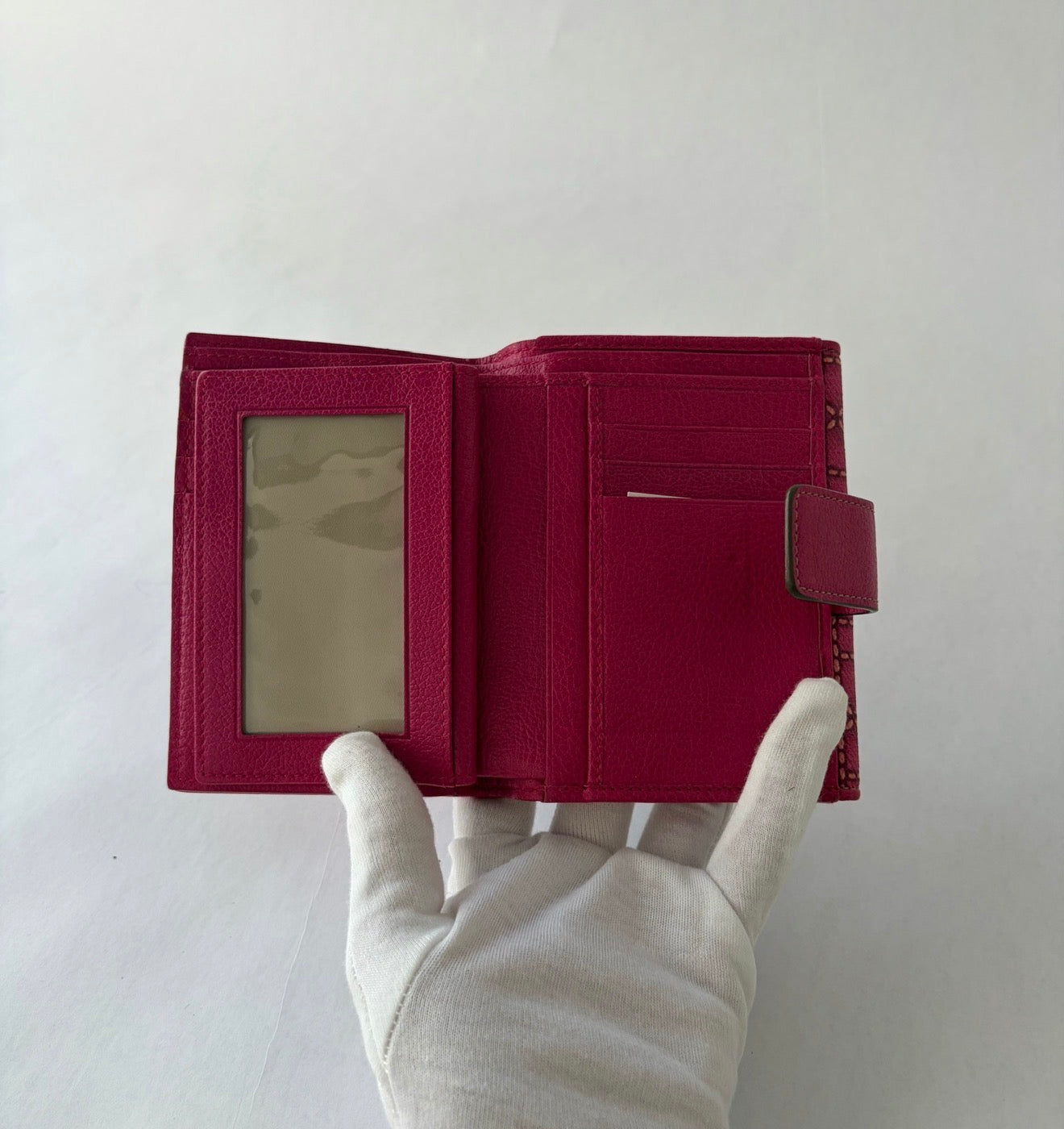 christian dior 2000s hot pink wallet